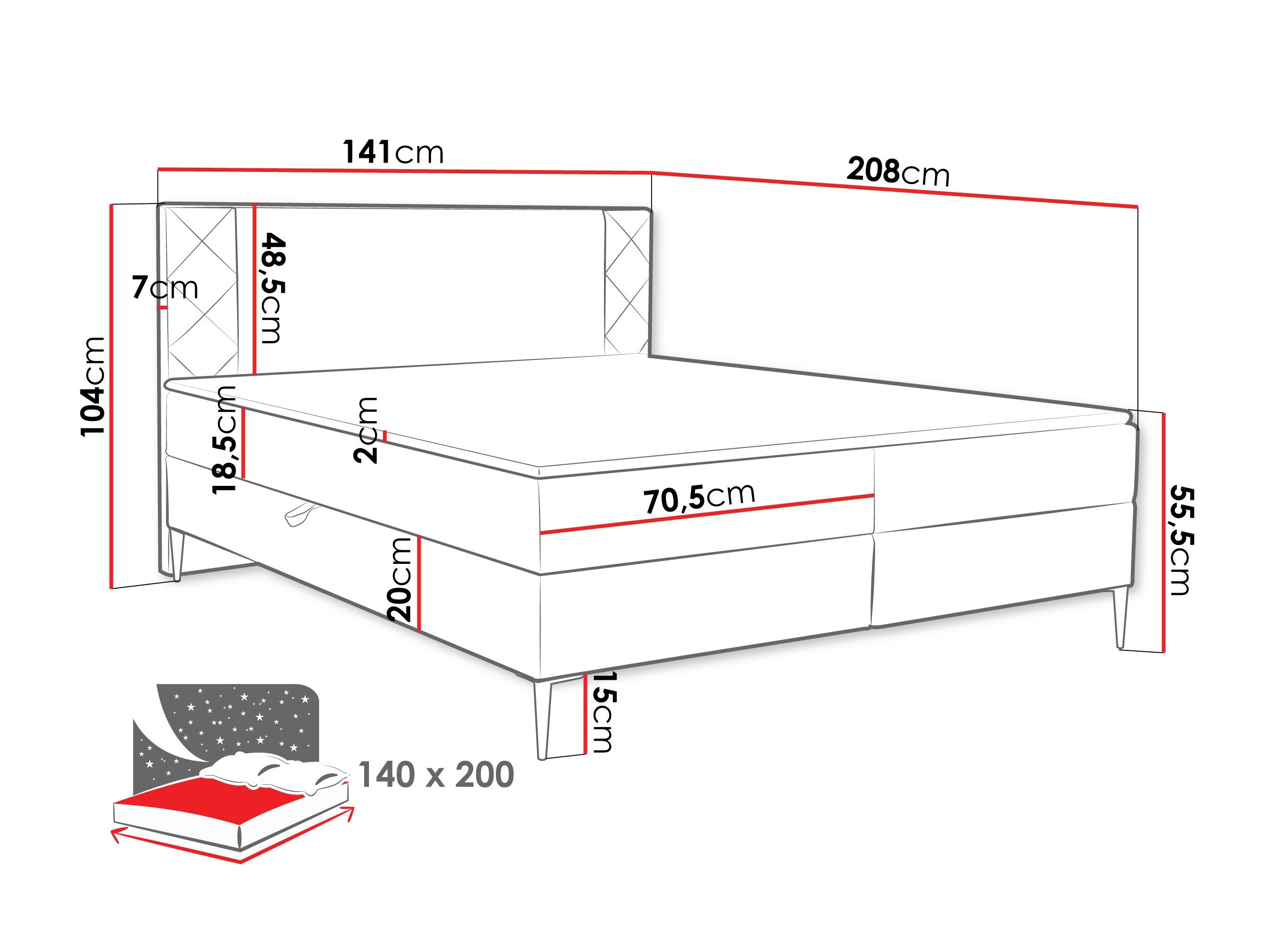 Boxspring Providence 200 (Polo 872)