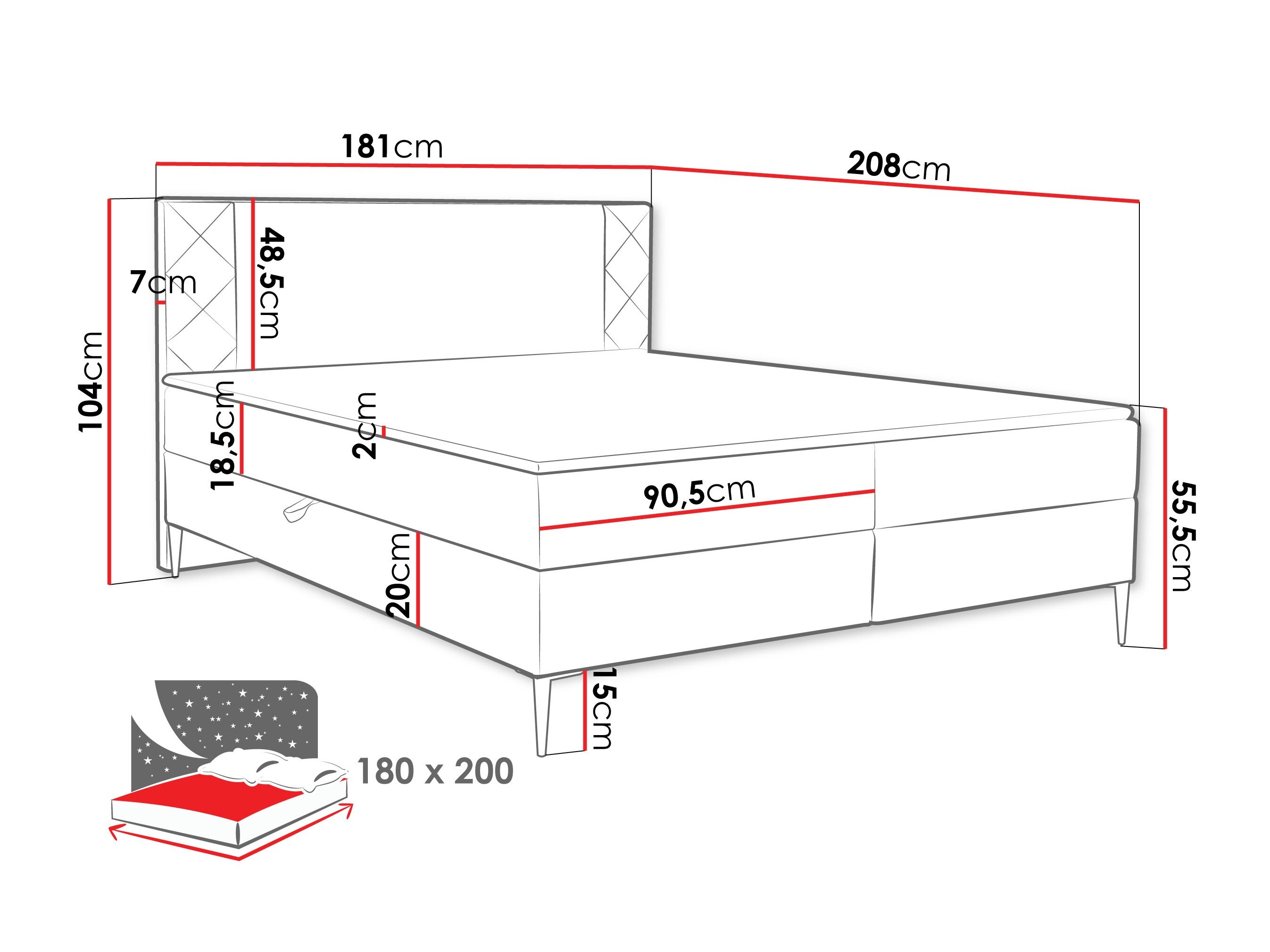 Boxspring Providence 200 (Polo 872)