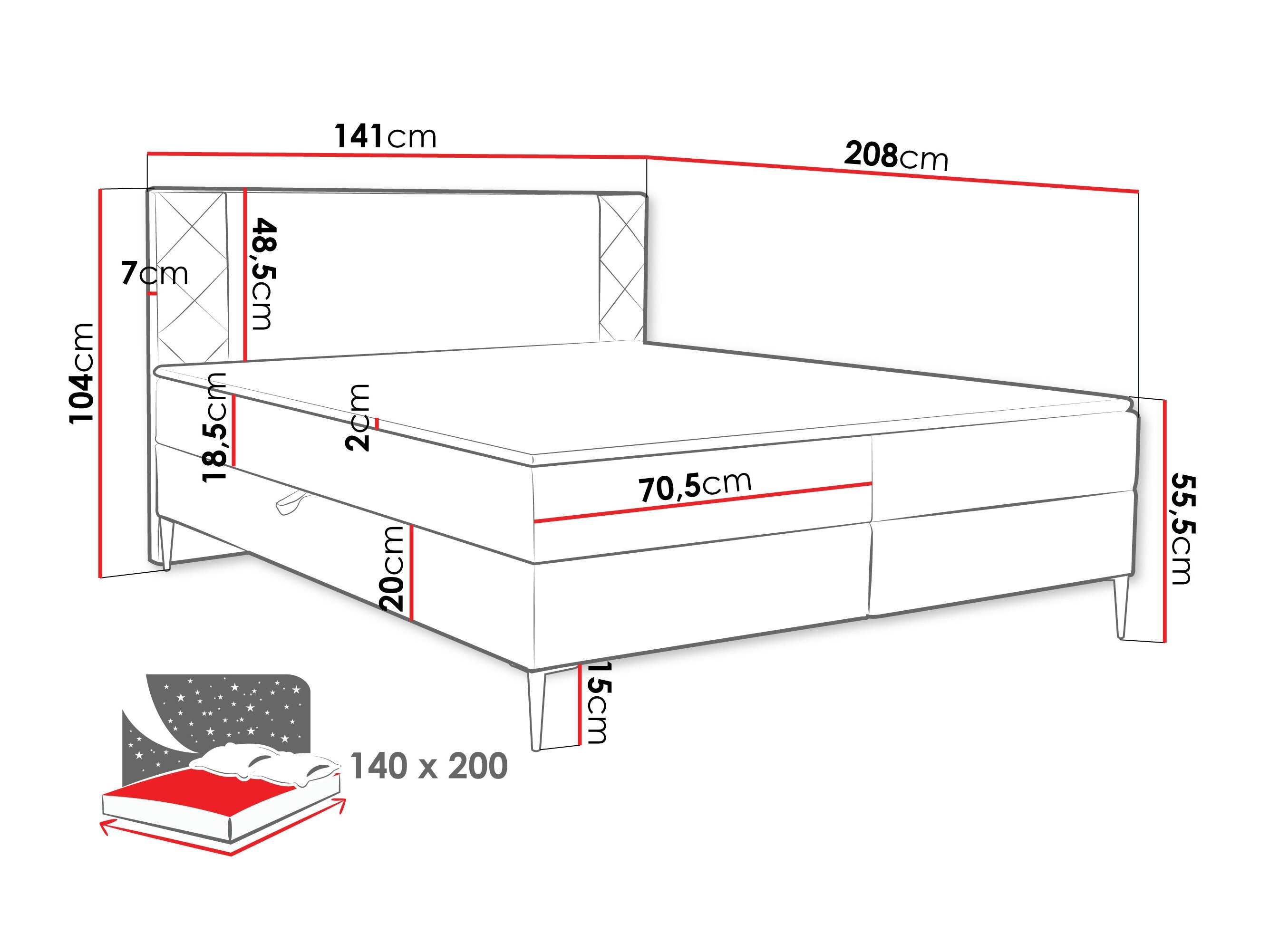 Boxspring Providence 200 (Polo 875)