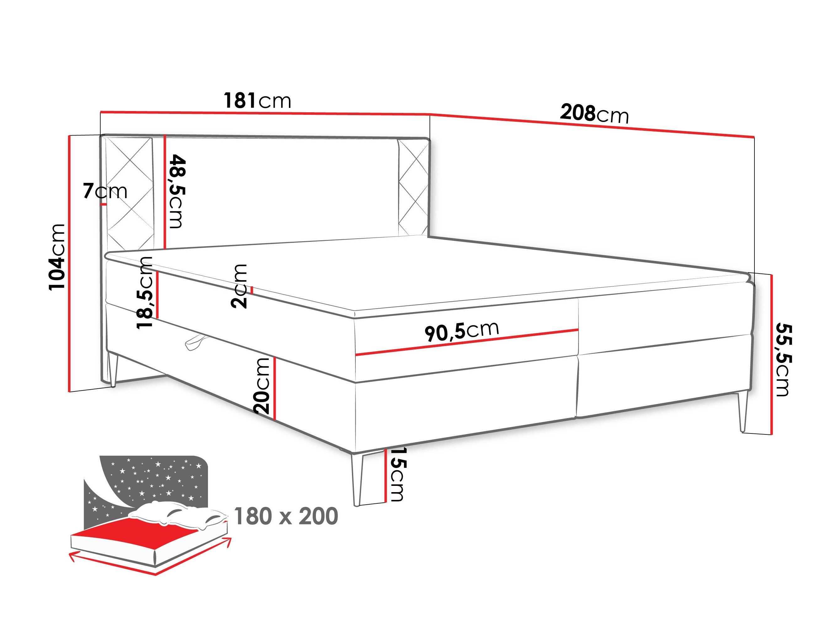 Boxspring Providence 200 (Polo 875)