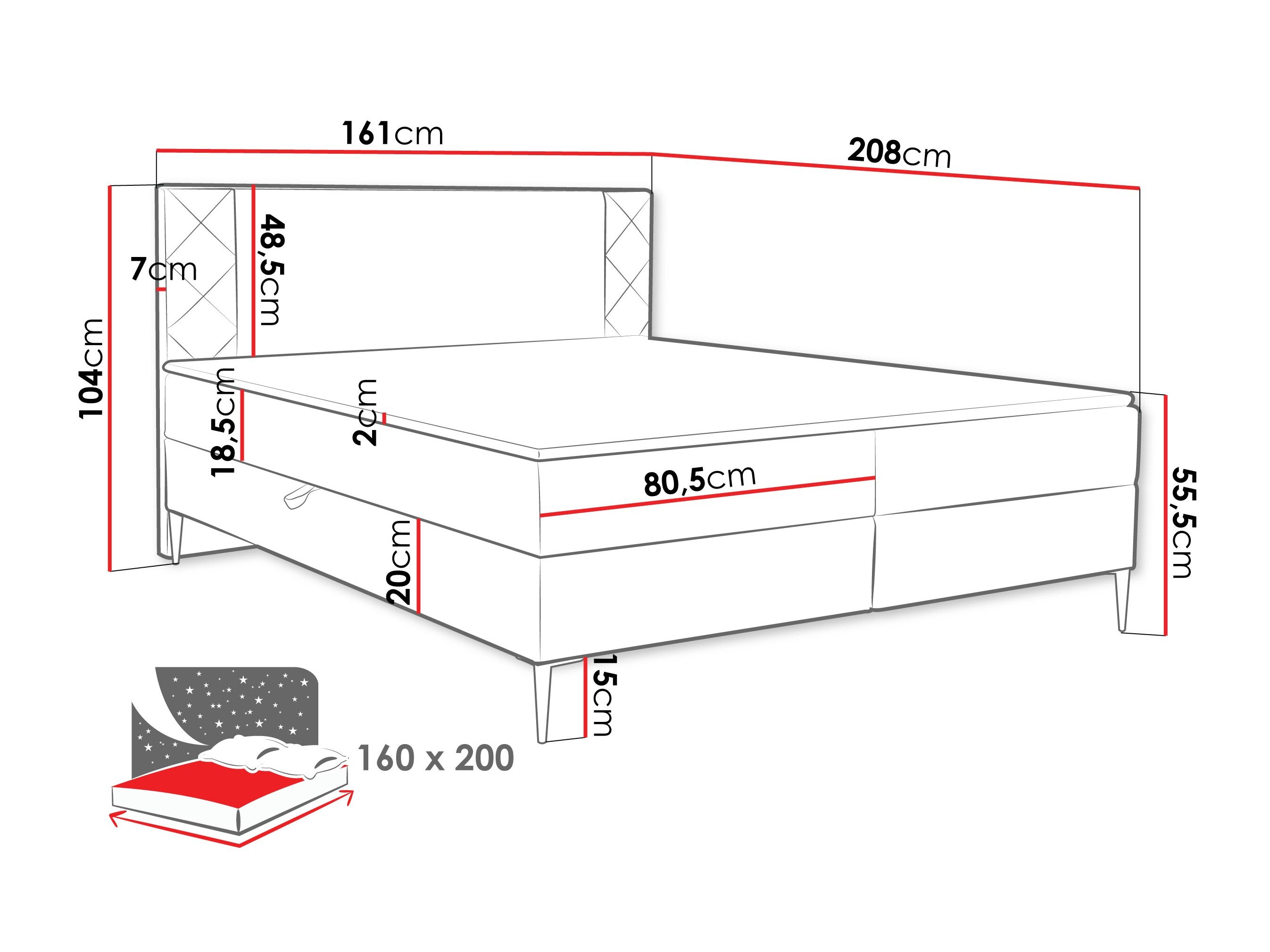 Boxspring Providence 200 (Polo 877)