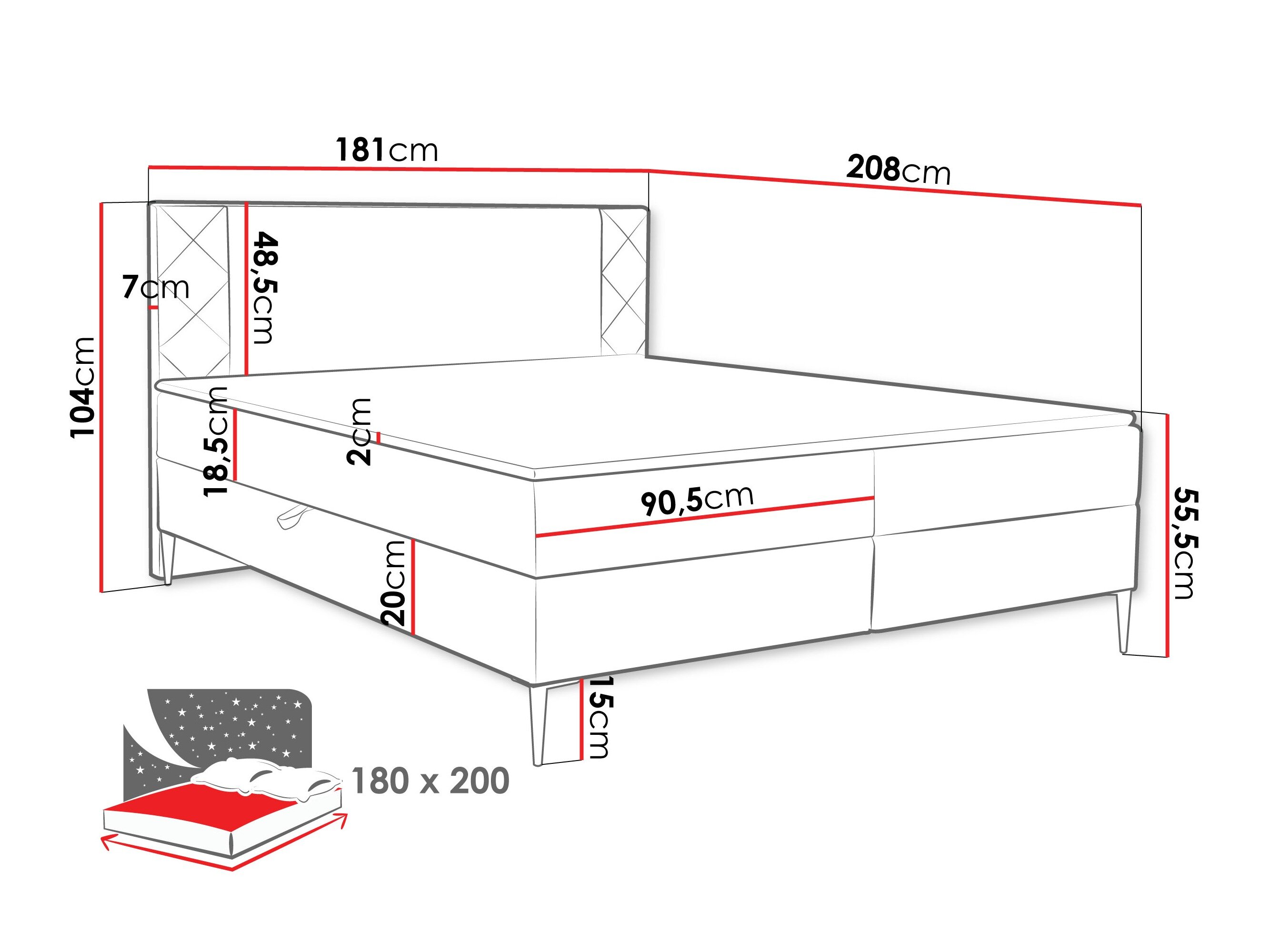 Boxspring Providence 200 (Polo 877)