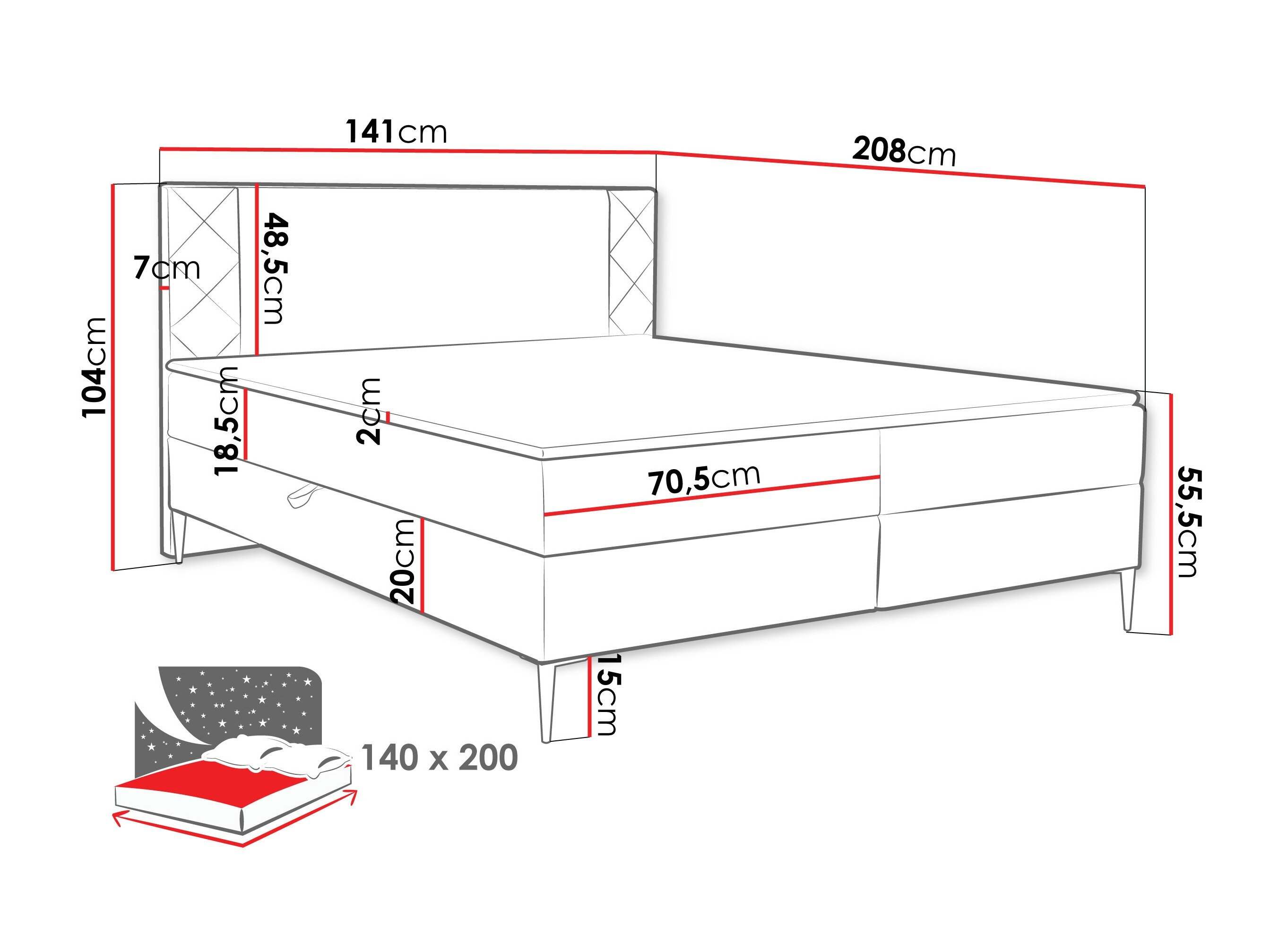 Boxspring Providence 200 (Polo 894)