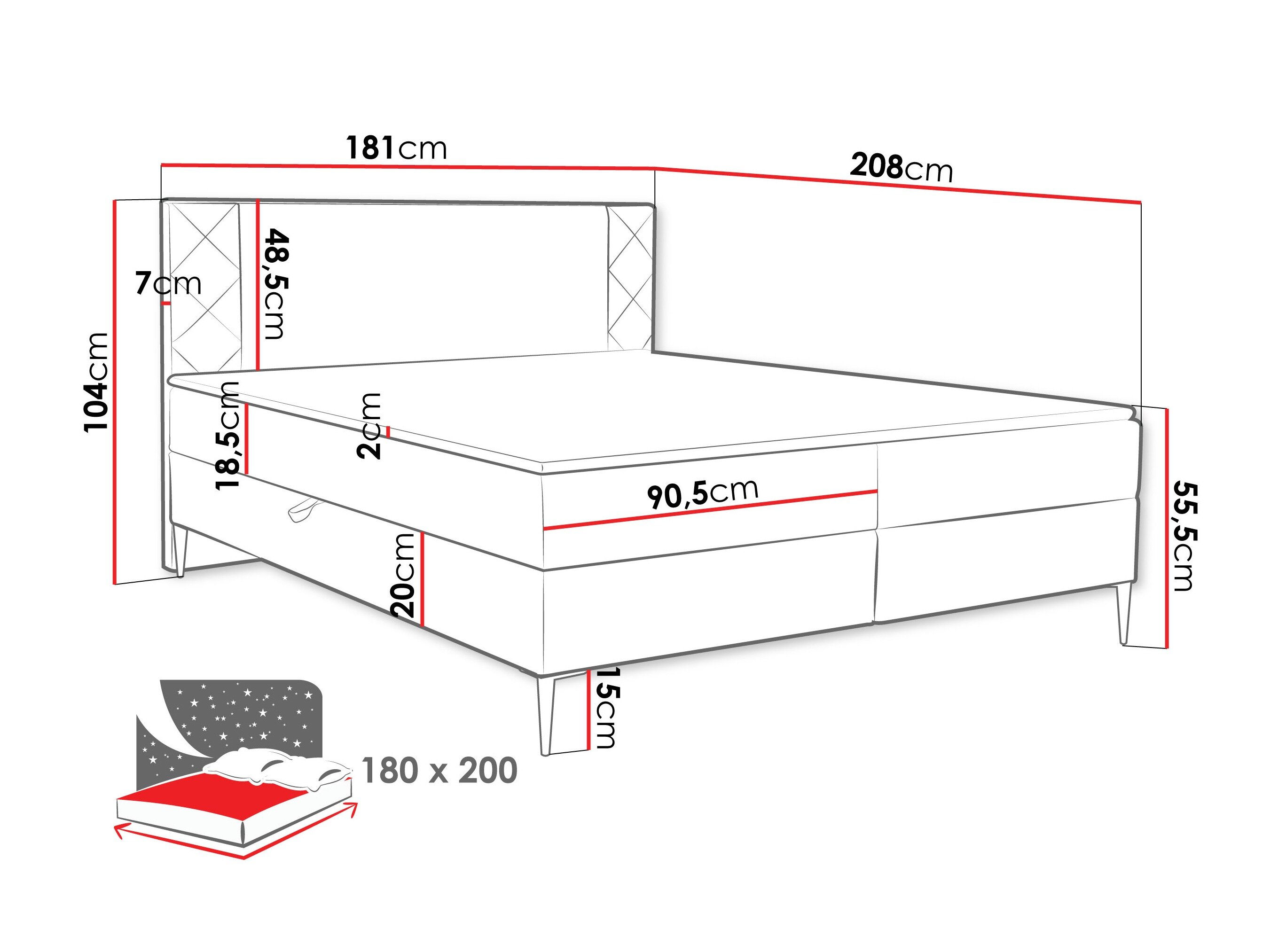 Boxspring Providence 200 (Polo 894)