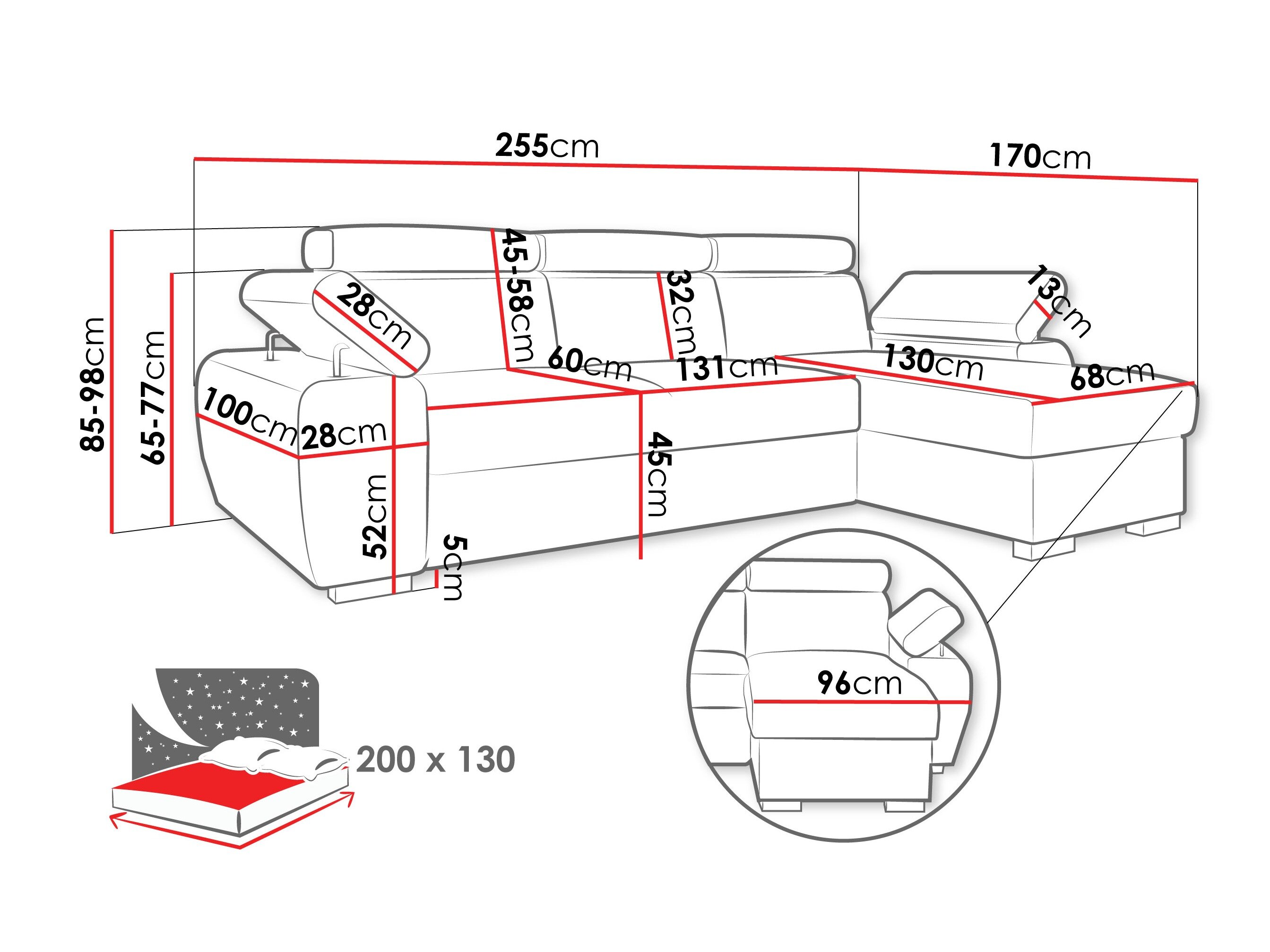 Hjørnesofa Columbus 252 (Lumo 65)
