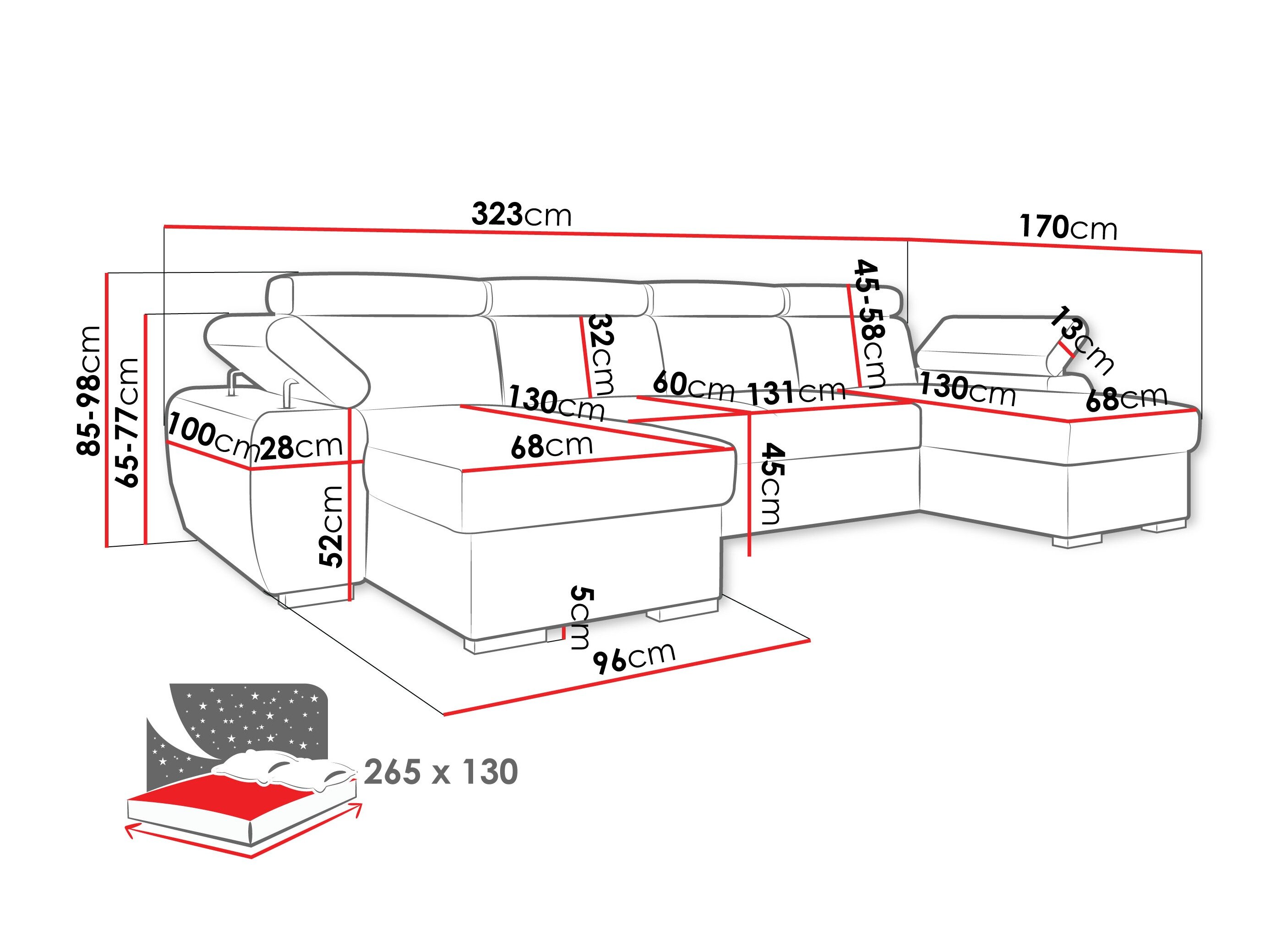 Hjørnesofa Columbus 253 (Lumo 40)