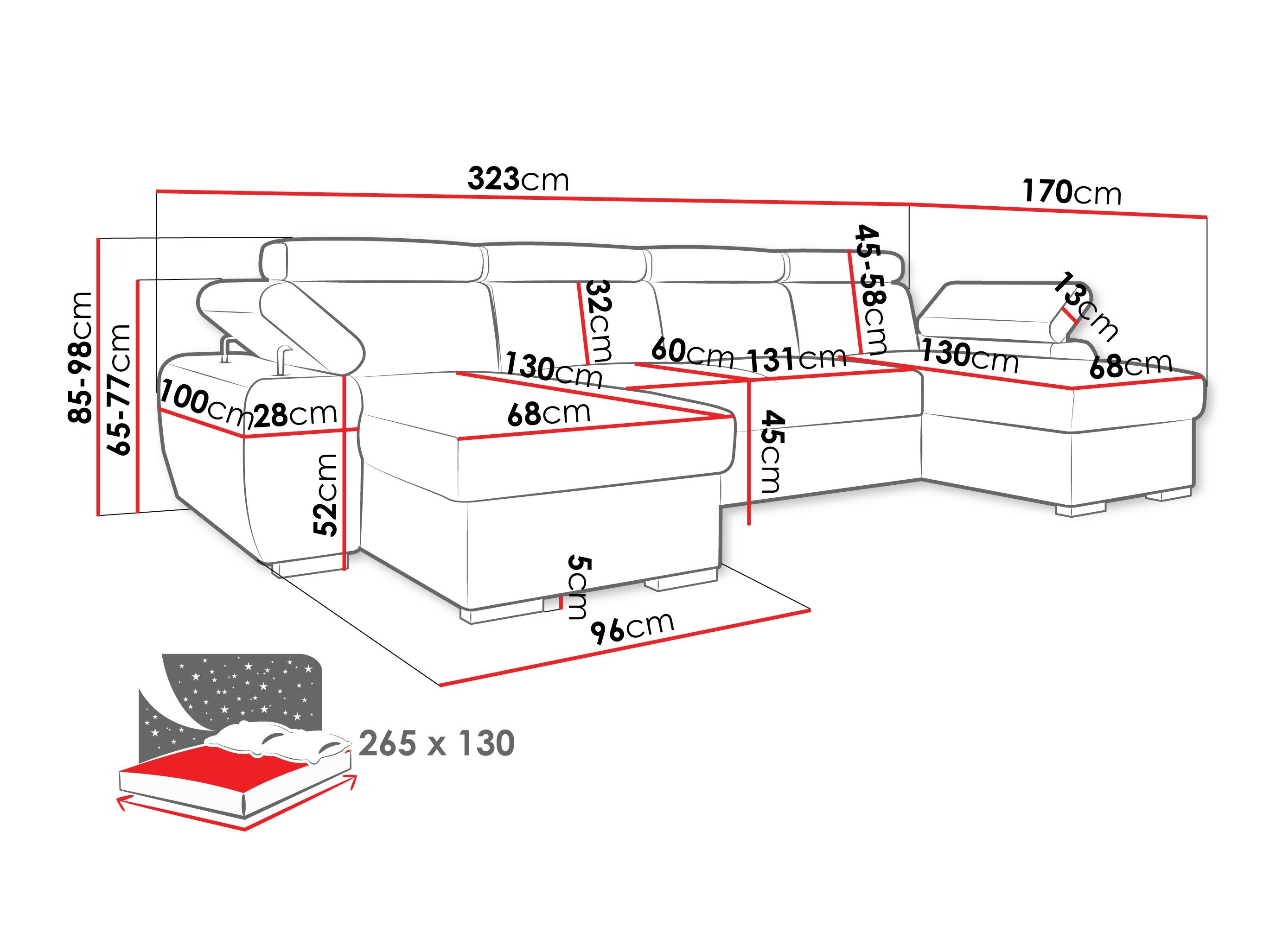 Hjørnesofa Columbus 253 (Lumo 55)