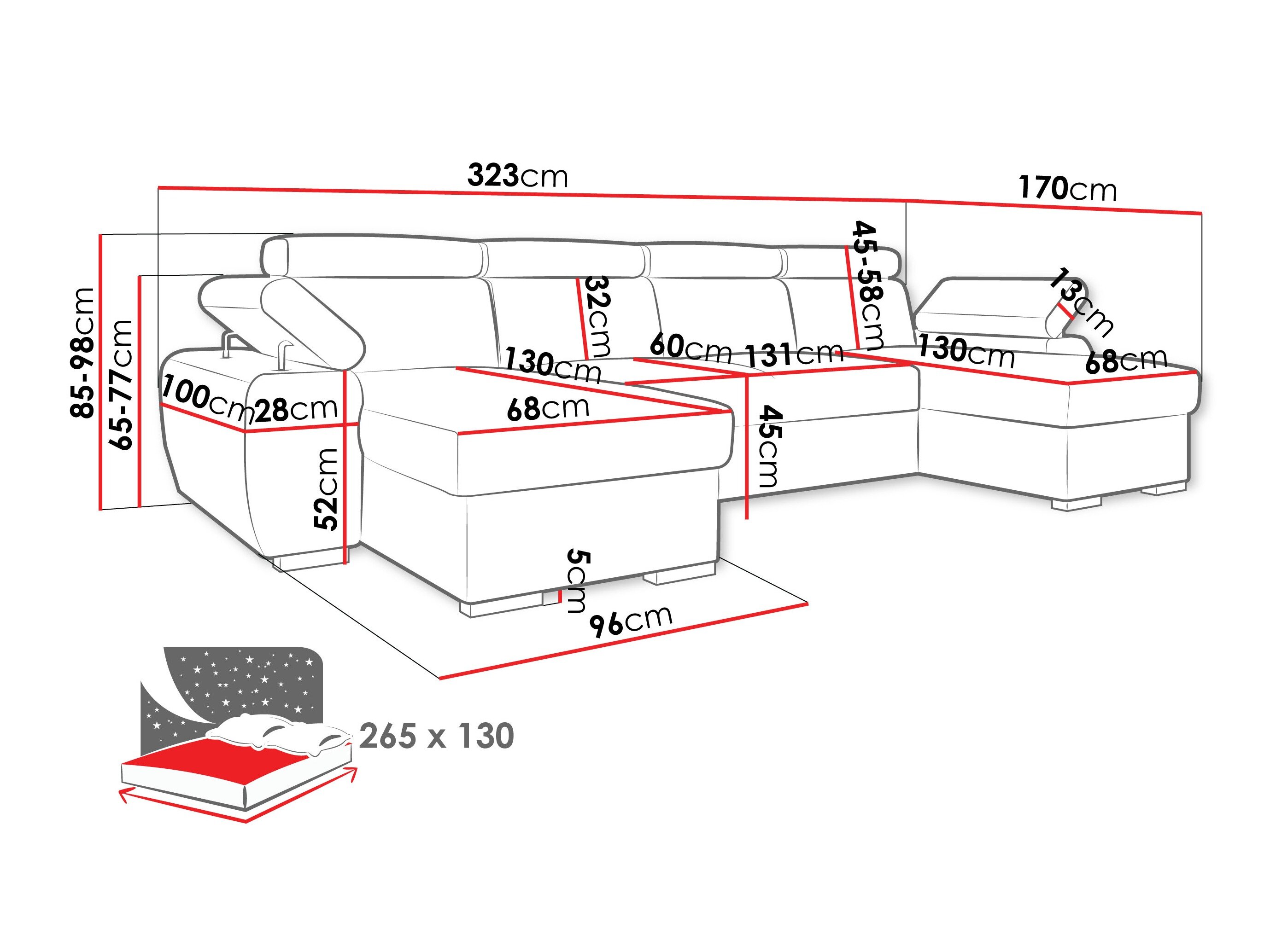 Hjørnesofa Columbus 253 (Lumo 65)