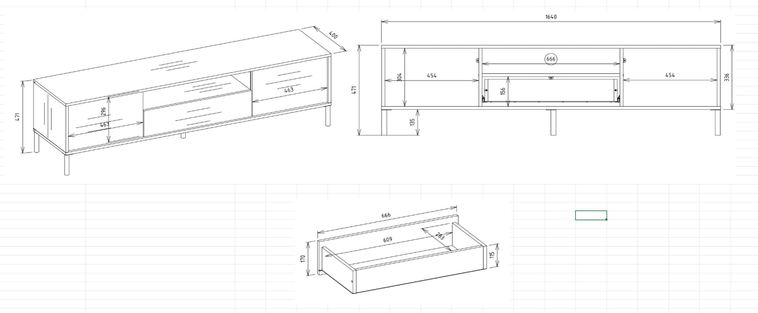 TV-bord Orlsone 100 (Artisan eg + Sort)