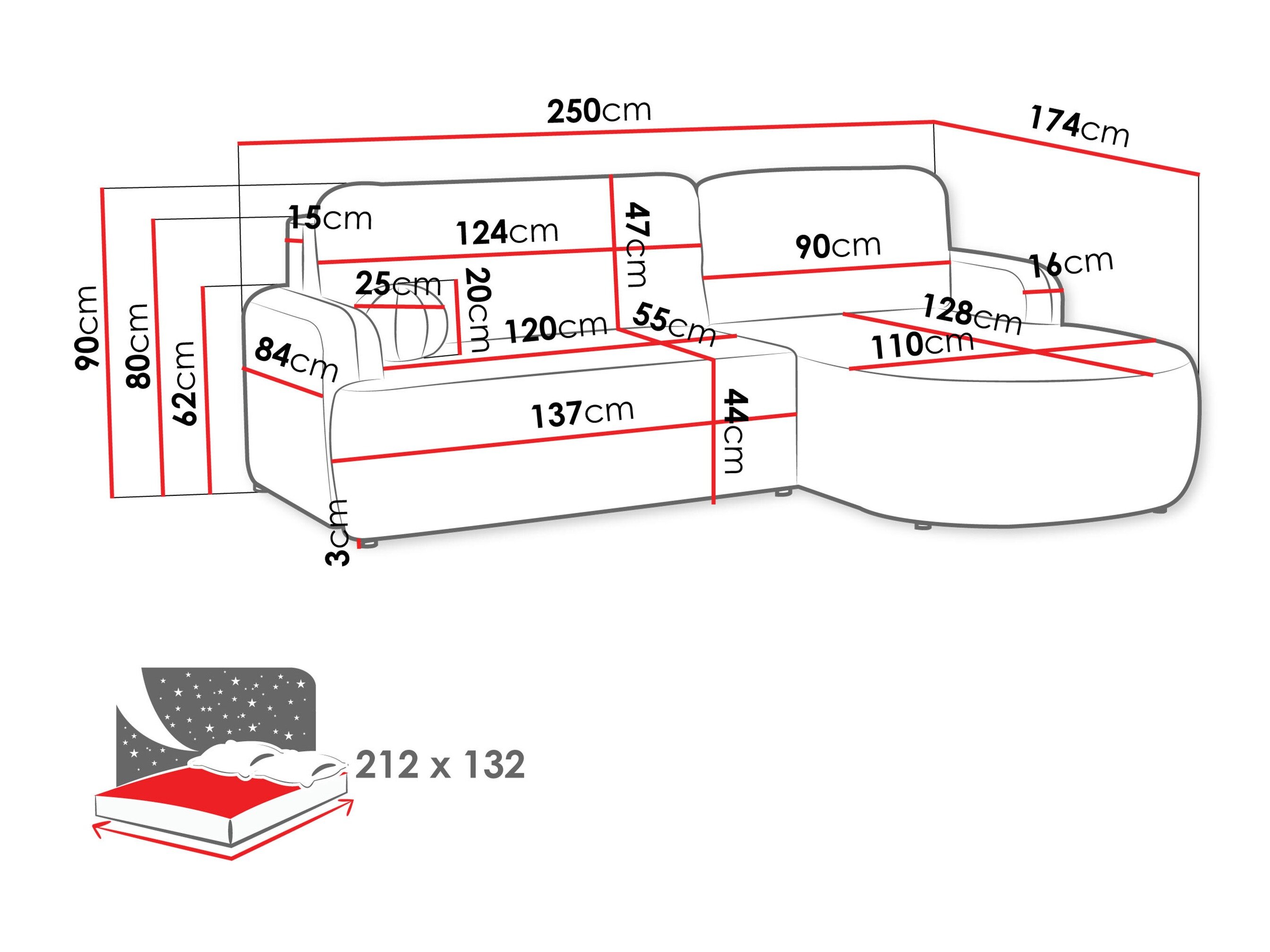 Hjørnesofa Comfivo 532 (Coral 45)