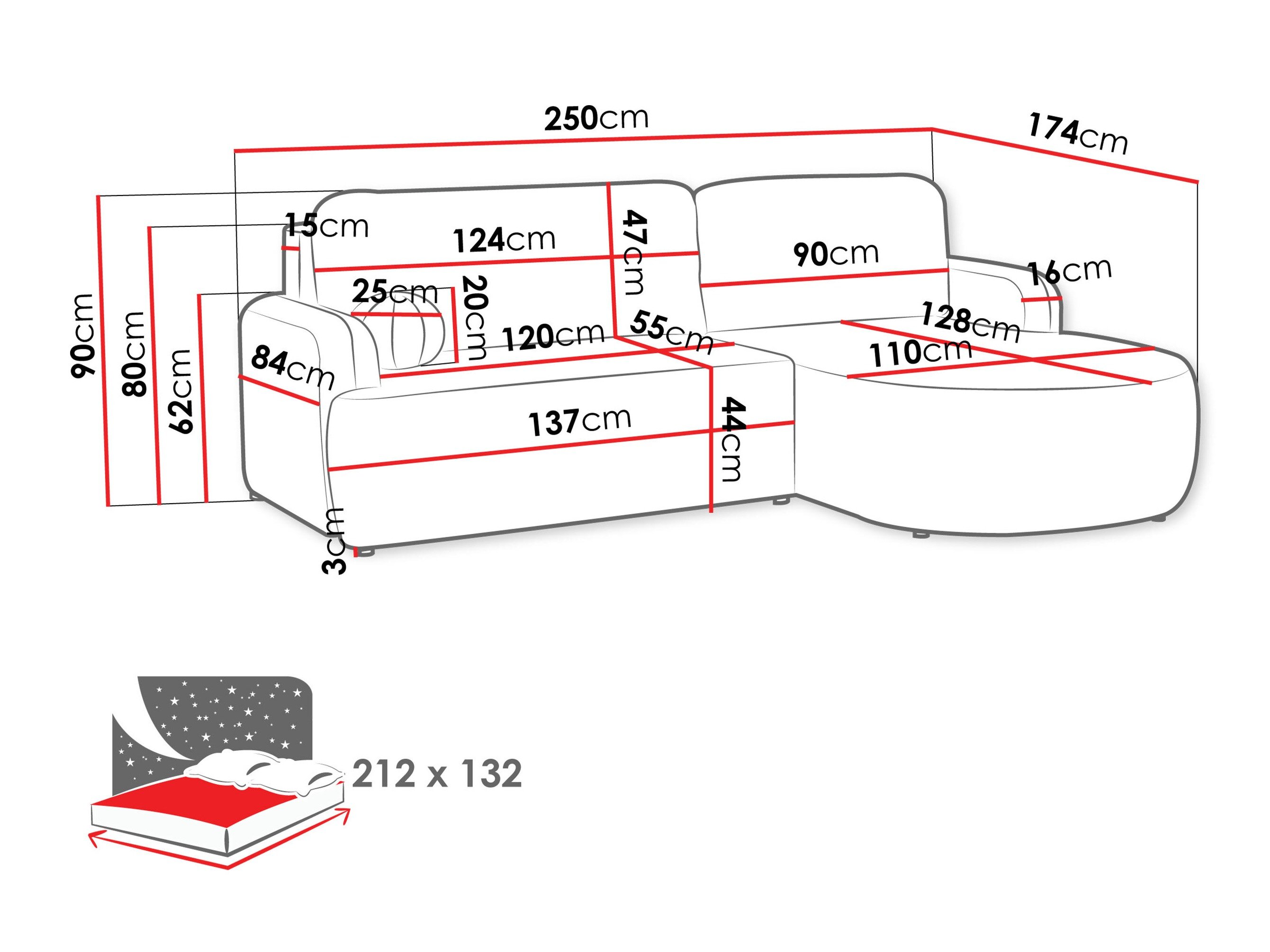 Hjørnesofa Comfivo Popis (Flow 22)