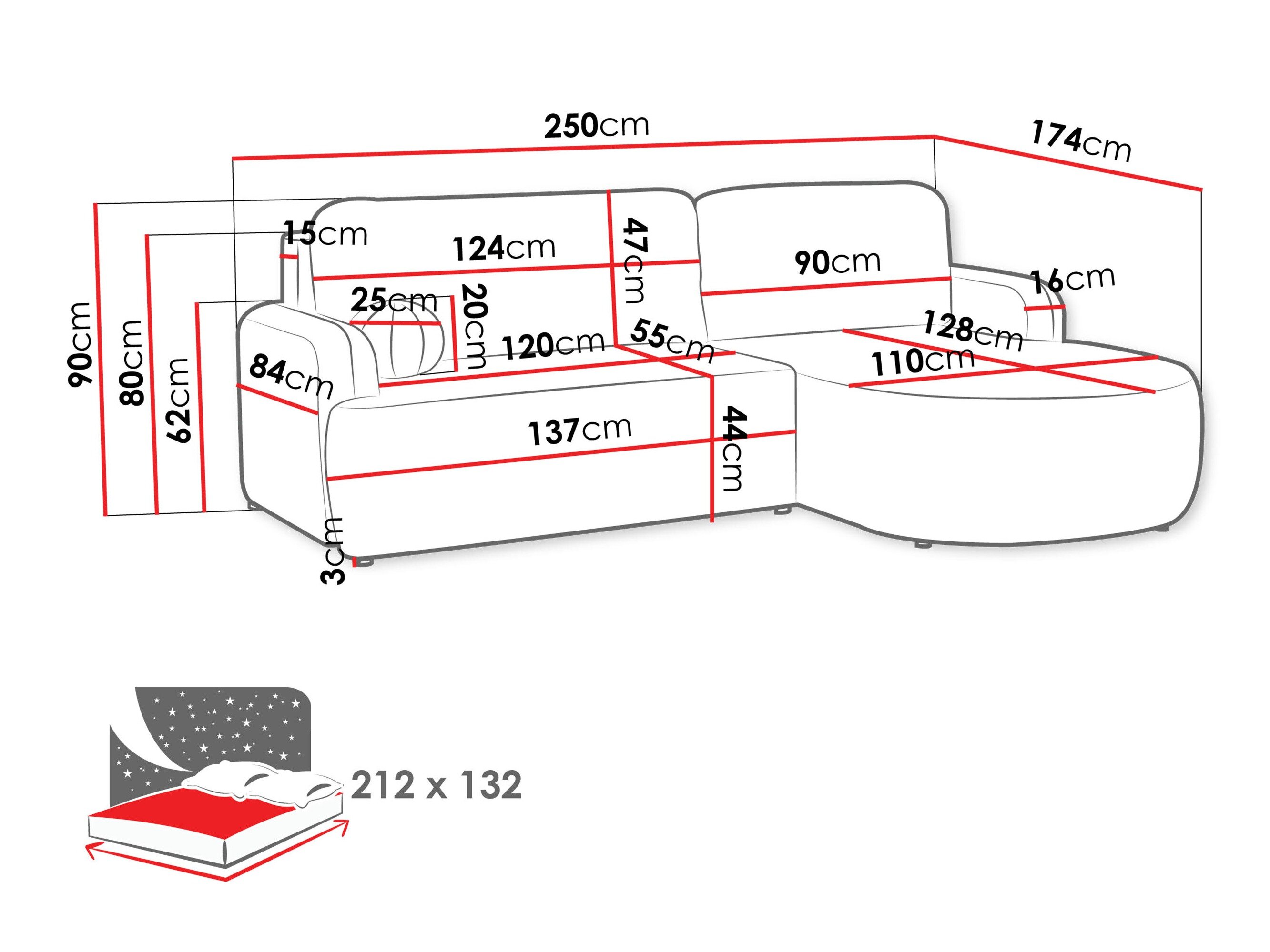 Hjørnesofa Comfivo Popis (Flow 22)
