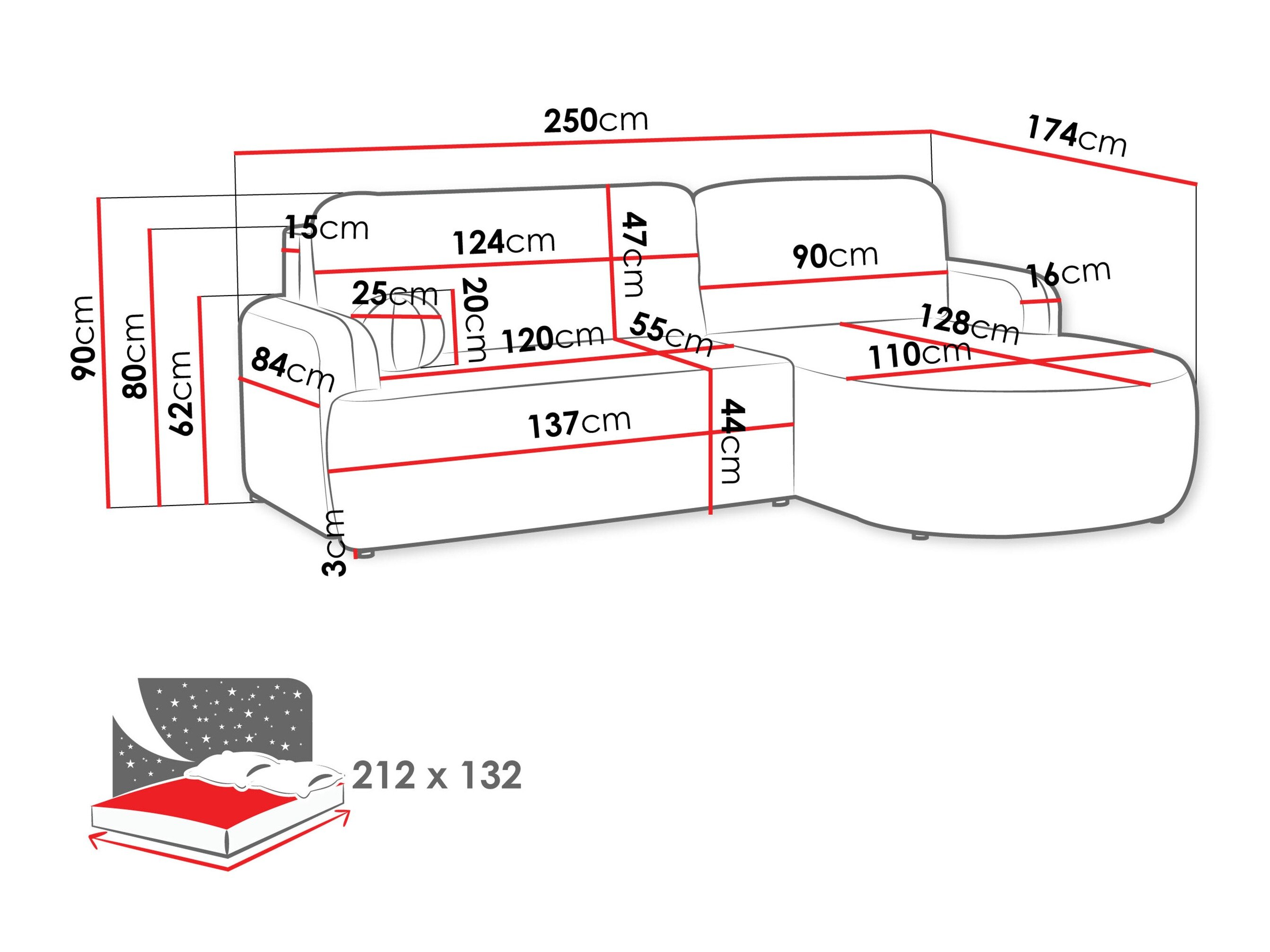 Hjørnesofa Comfivo Popis (Poso 06)