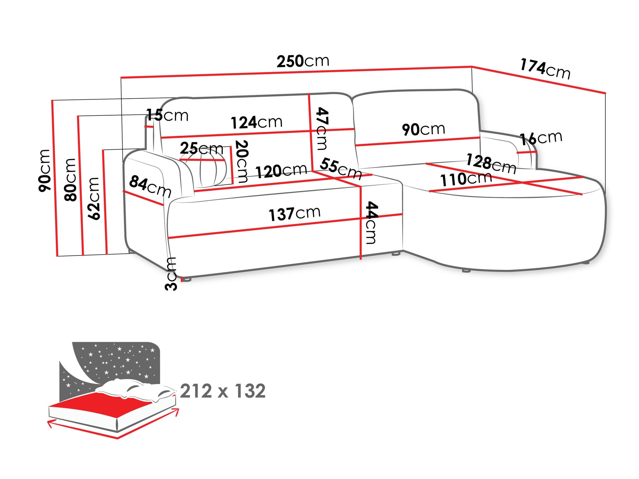 Hjørnesofa Comfivo Popis (Taro 01)