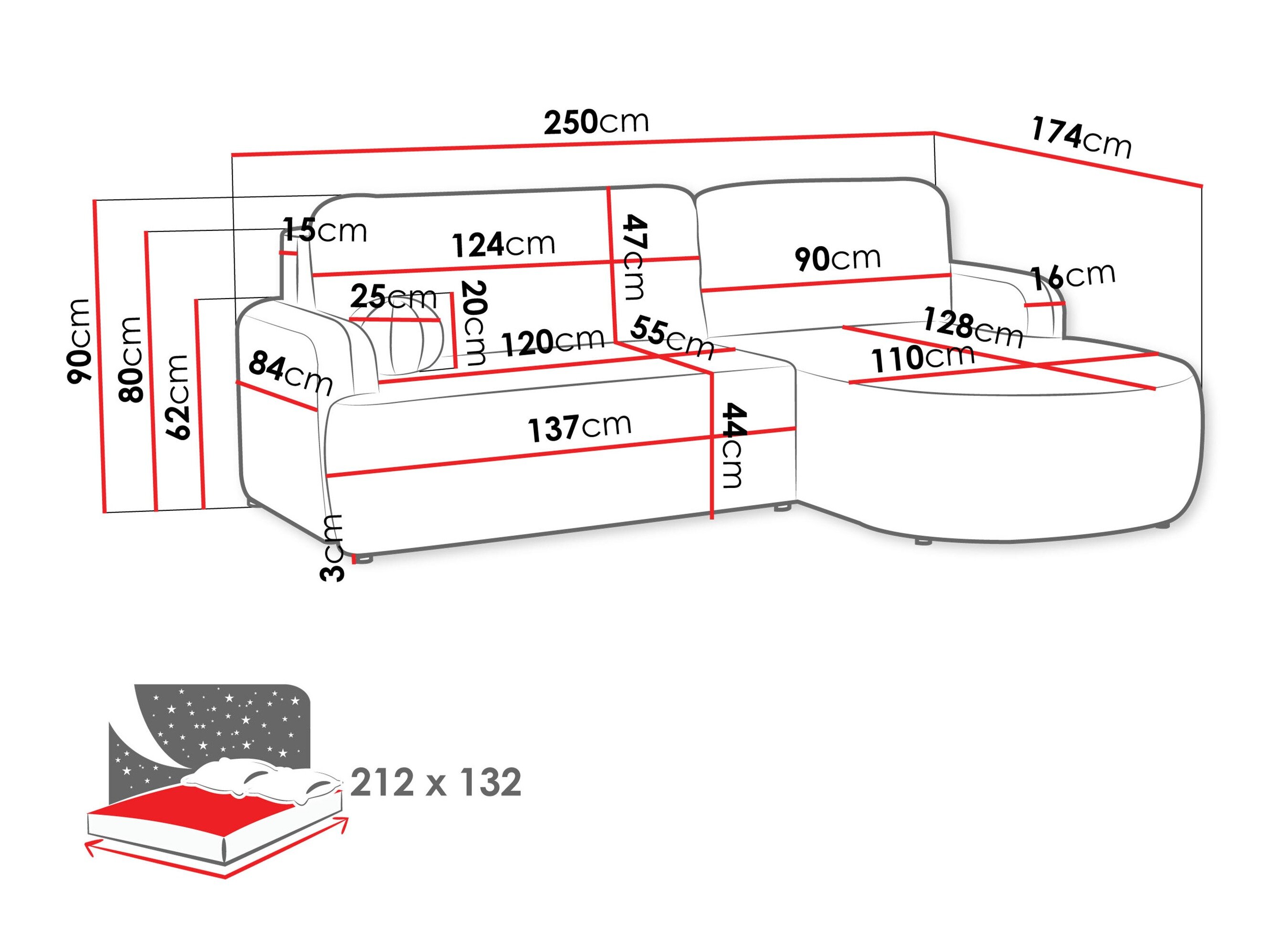 Hjørnesofa Comfivo Popis (Taro 01)