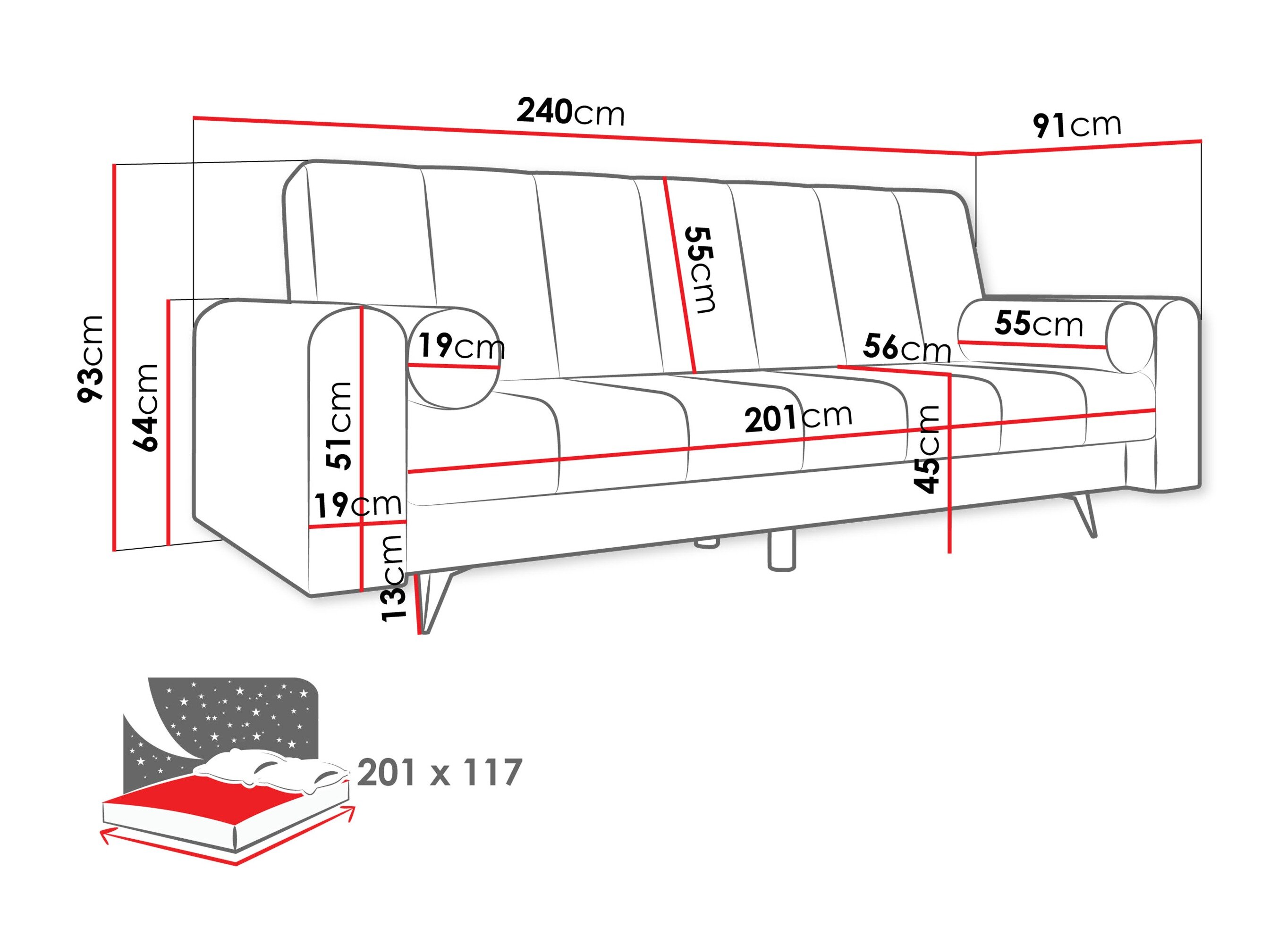 Sovesofa Comfivo Luda (Lumo 55)