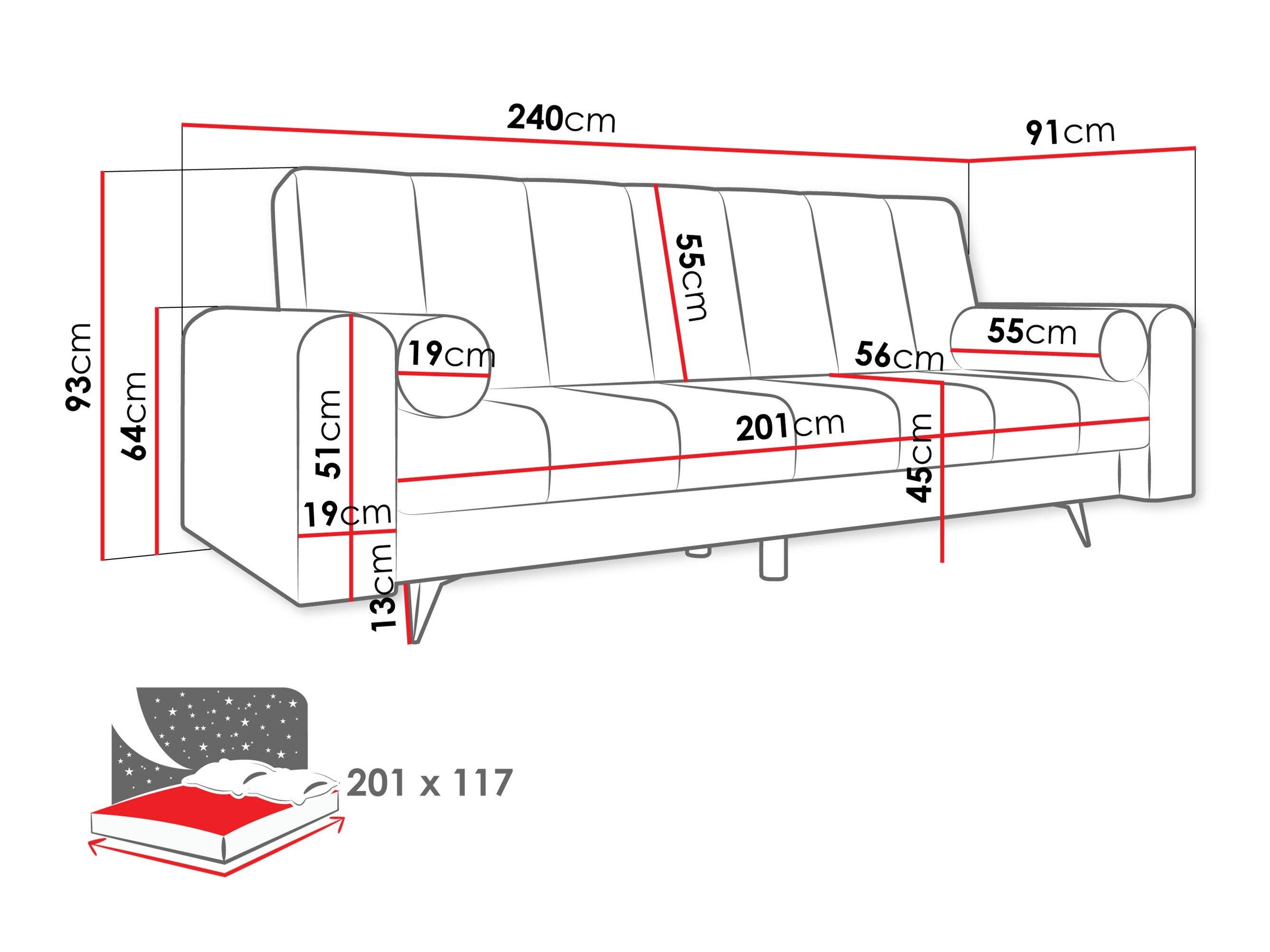 Sovesofa Comfivo Luda (Lumo 65)
