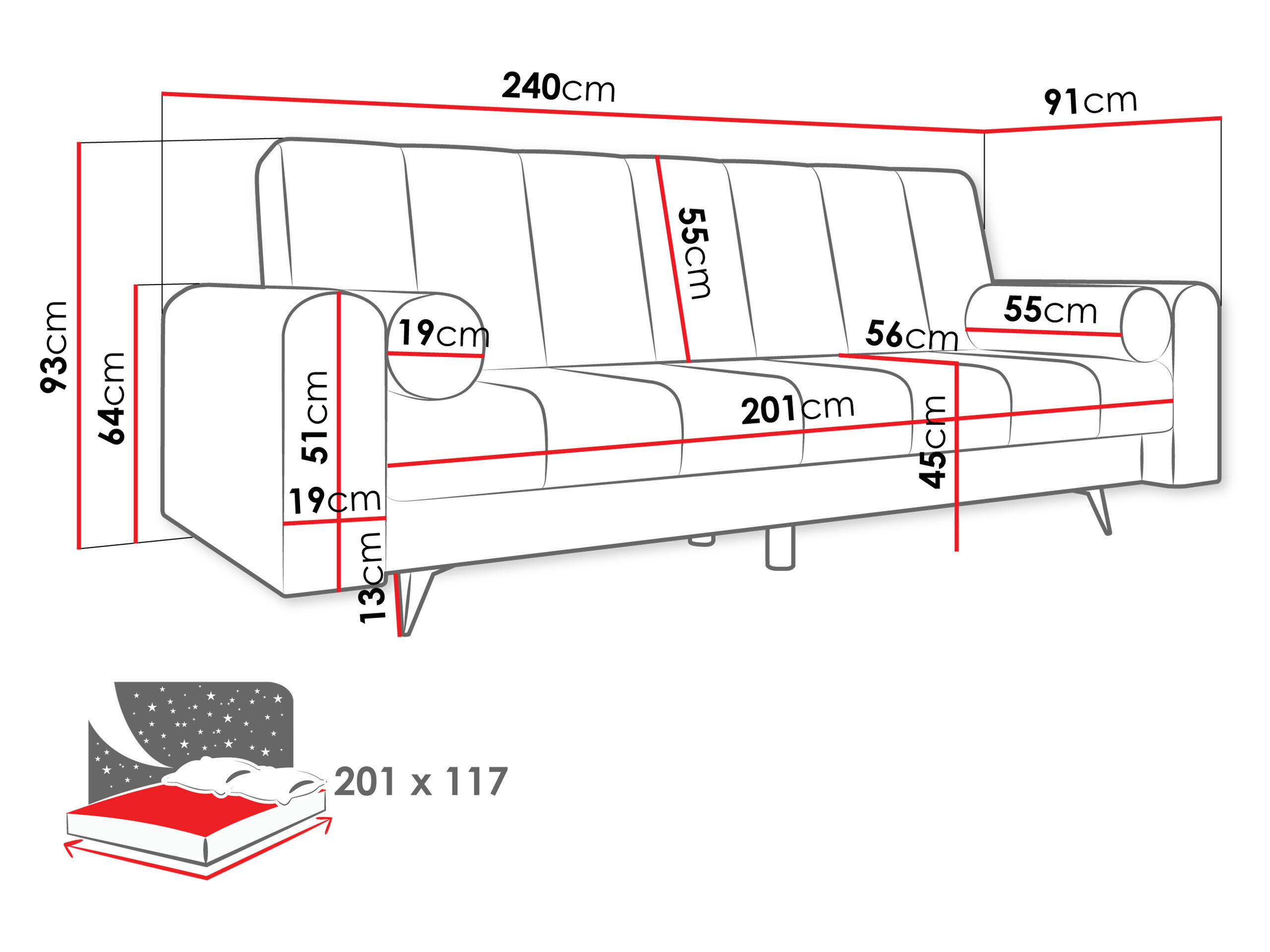 Sovesofa Comfivo Luda (Wave 09)