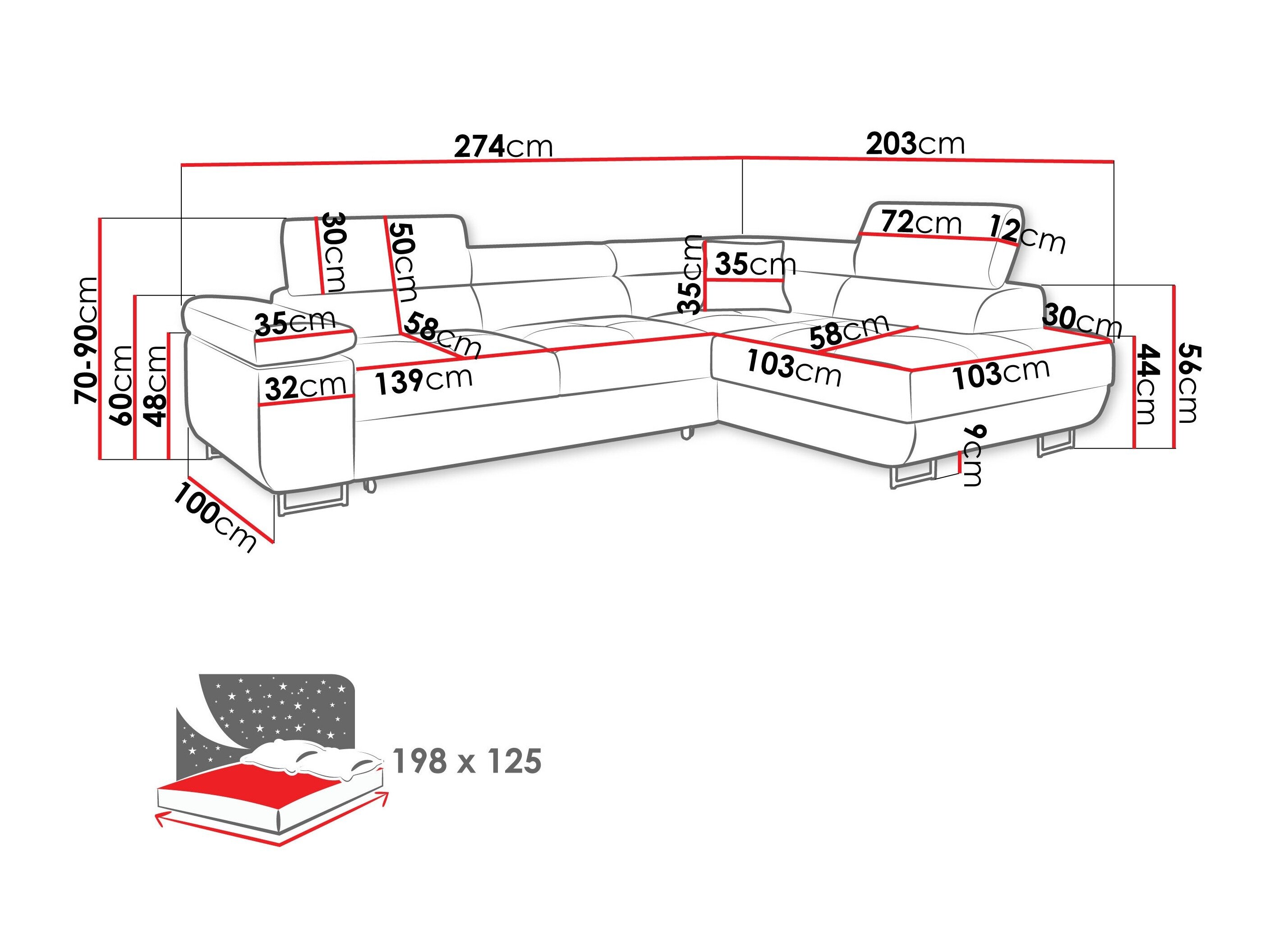 Hjørnesofa Comfivo Vinetum (Poso 135)