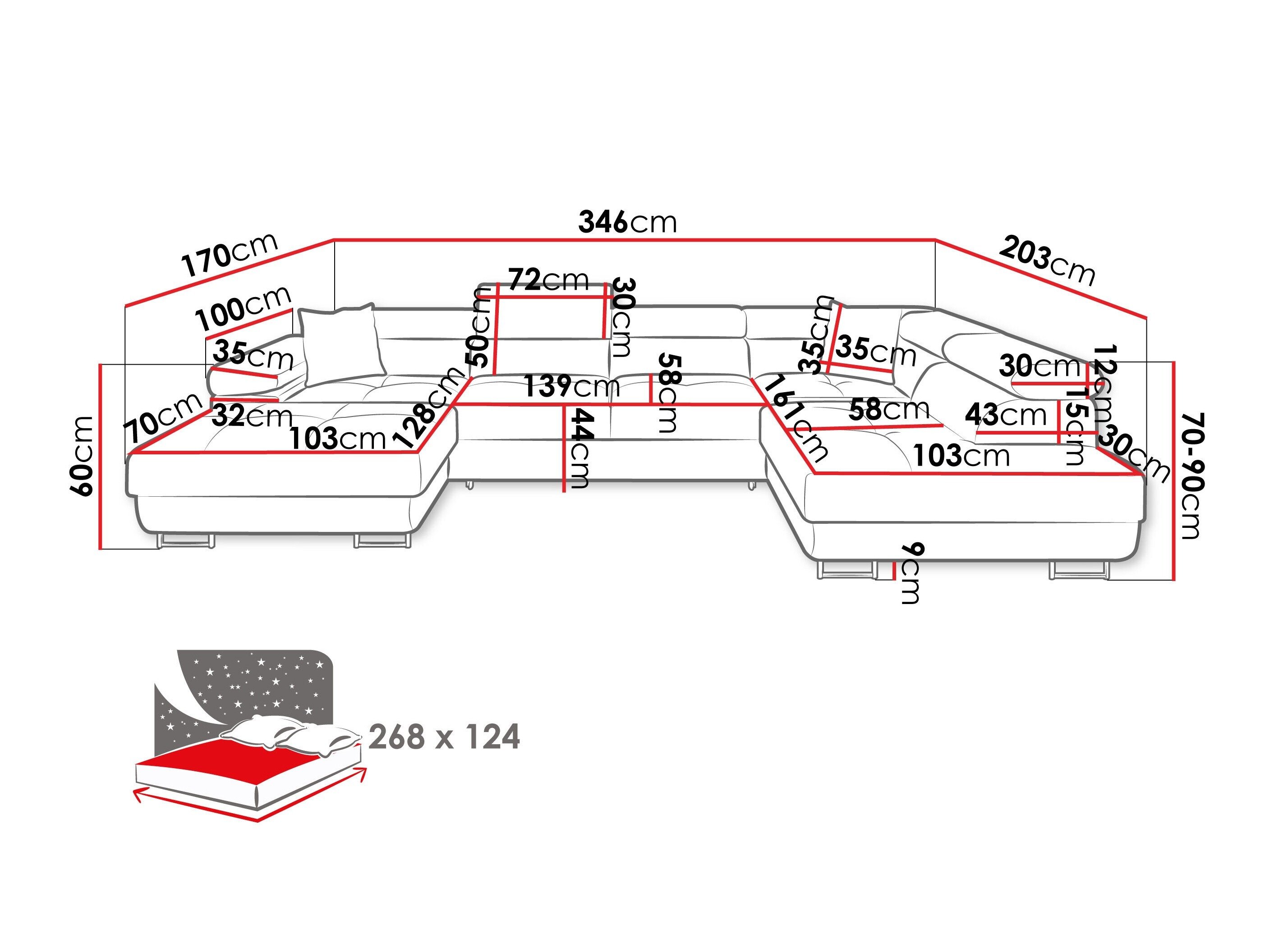 Hjørnesofa Comfivo Vinetum III (Soft 017 + Lux 05)