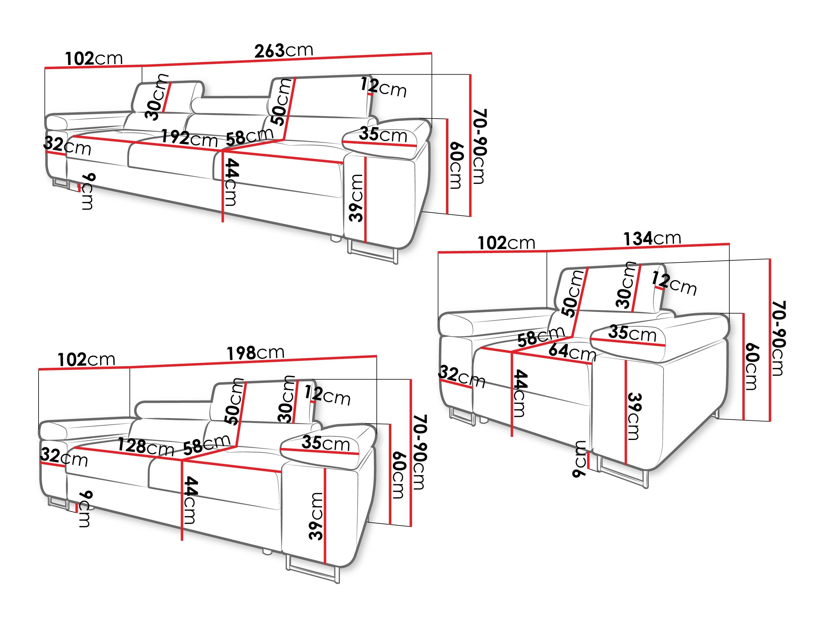 Polstret møbelsæt Comfivo Vinetum (Margo 227.09)