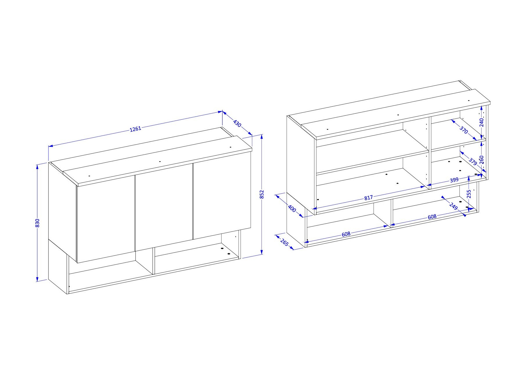 Vægskab Nolcala 104 (Egetræ + Beige)