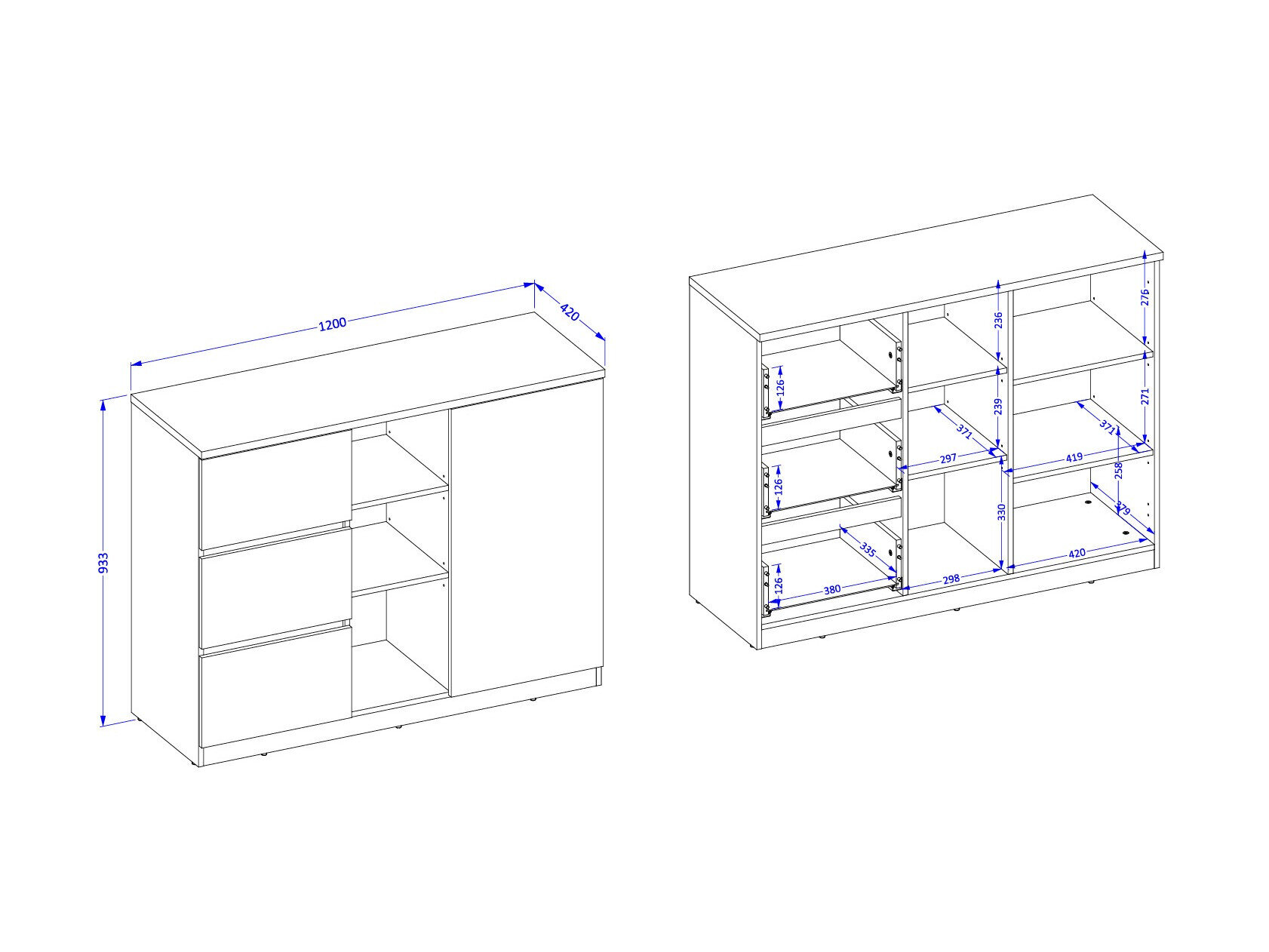 Kommode Nolcala 109 (Egetræ + Beige)