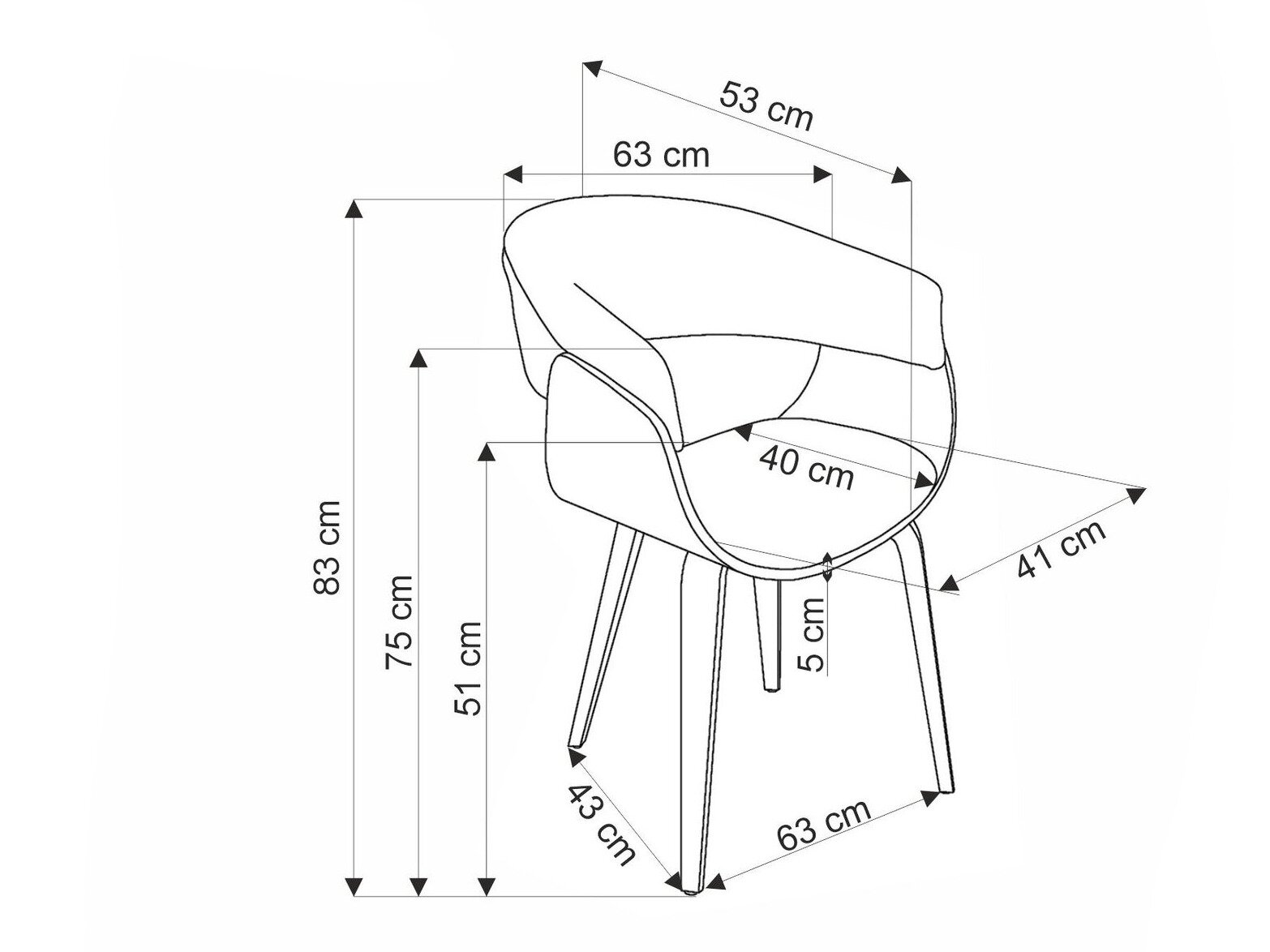 Stol Houston 1597 (Beige + Lyst træ)