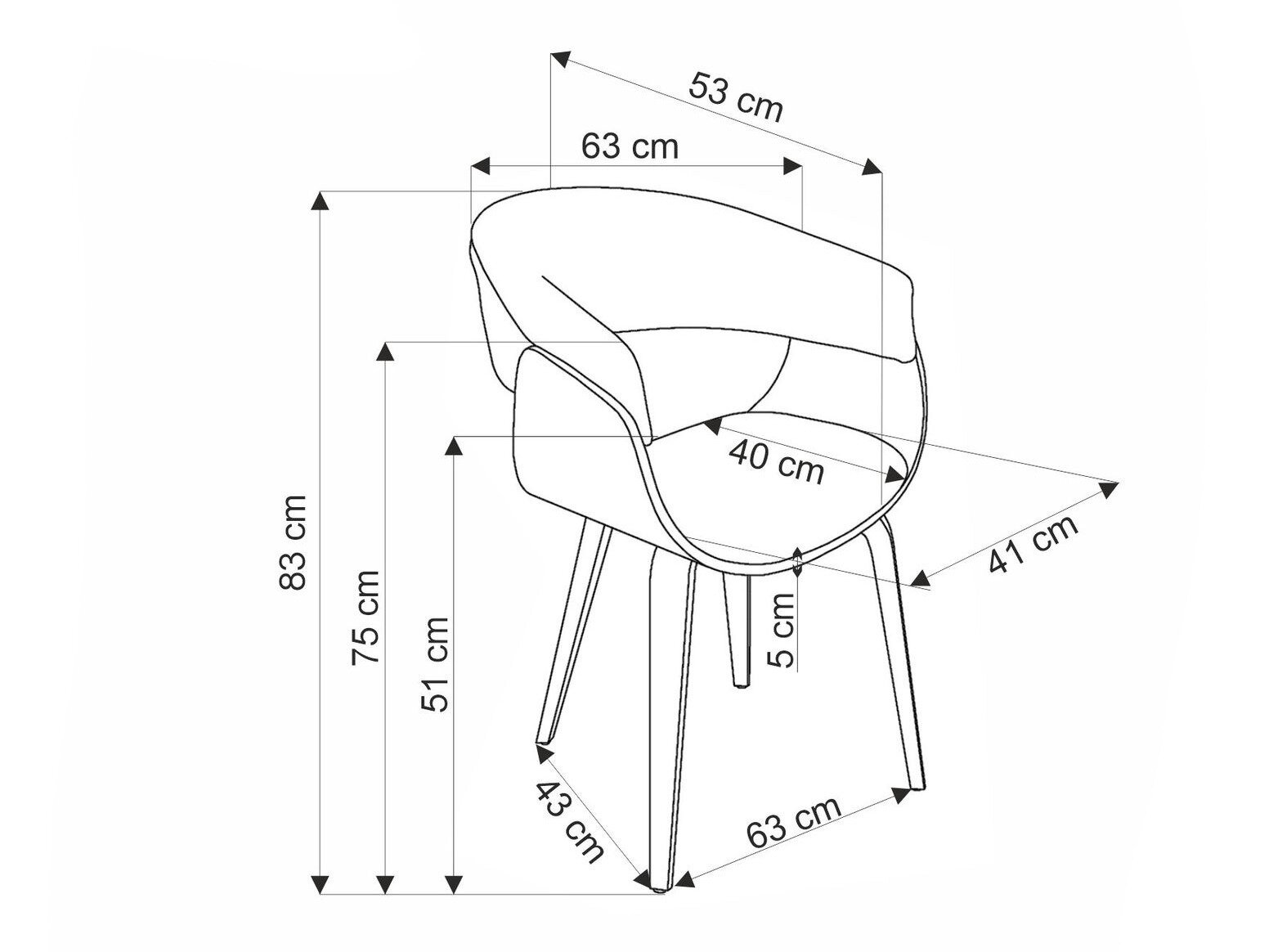 Stol Houston 1597 (Beige + Valnød)