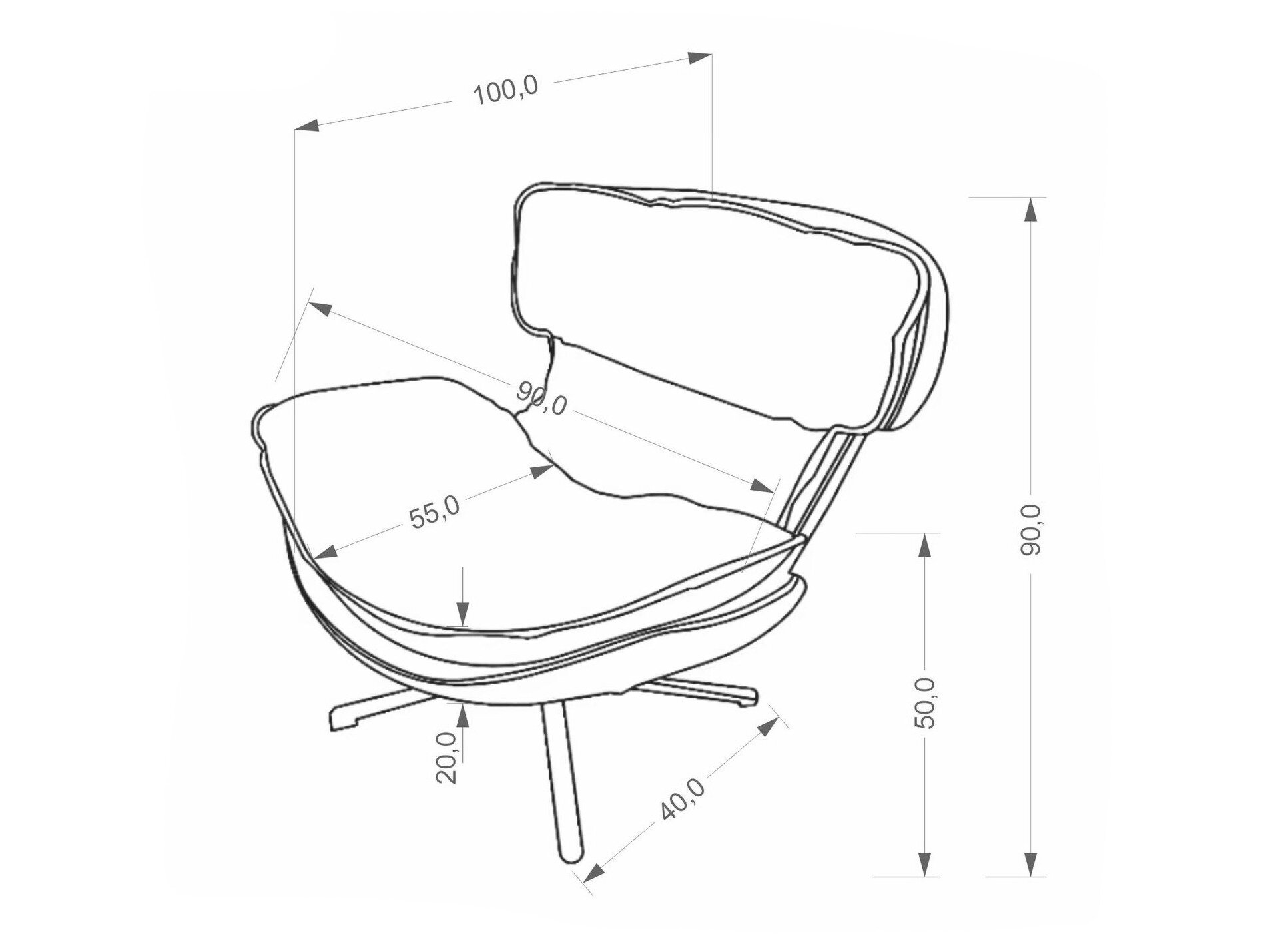 Fauteuil Houston 2107 (Bruin)