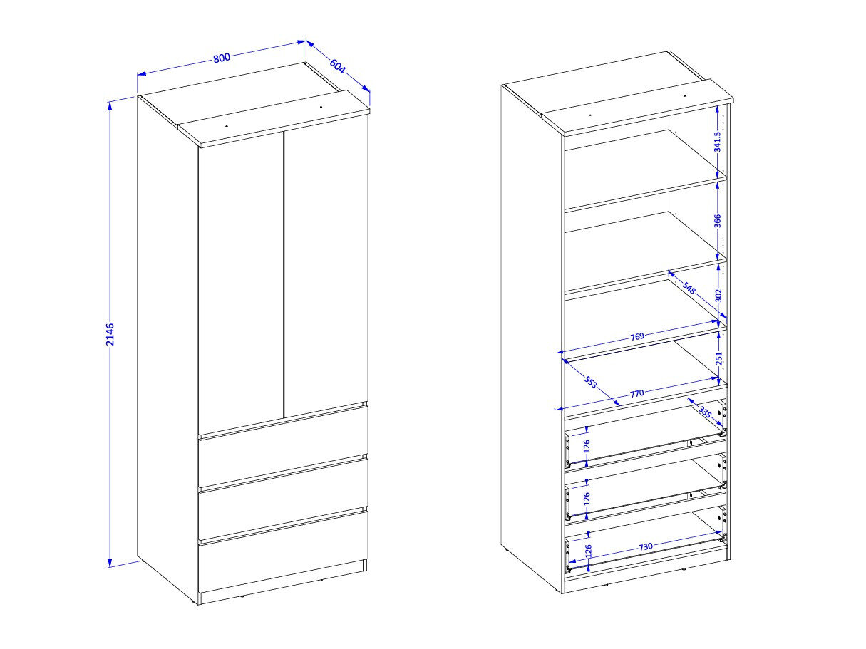 Garderobeskab Nolcala 110 (Egetræ + Beige)