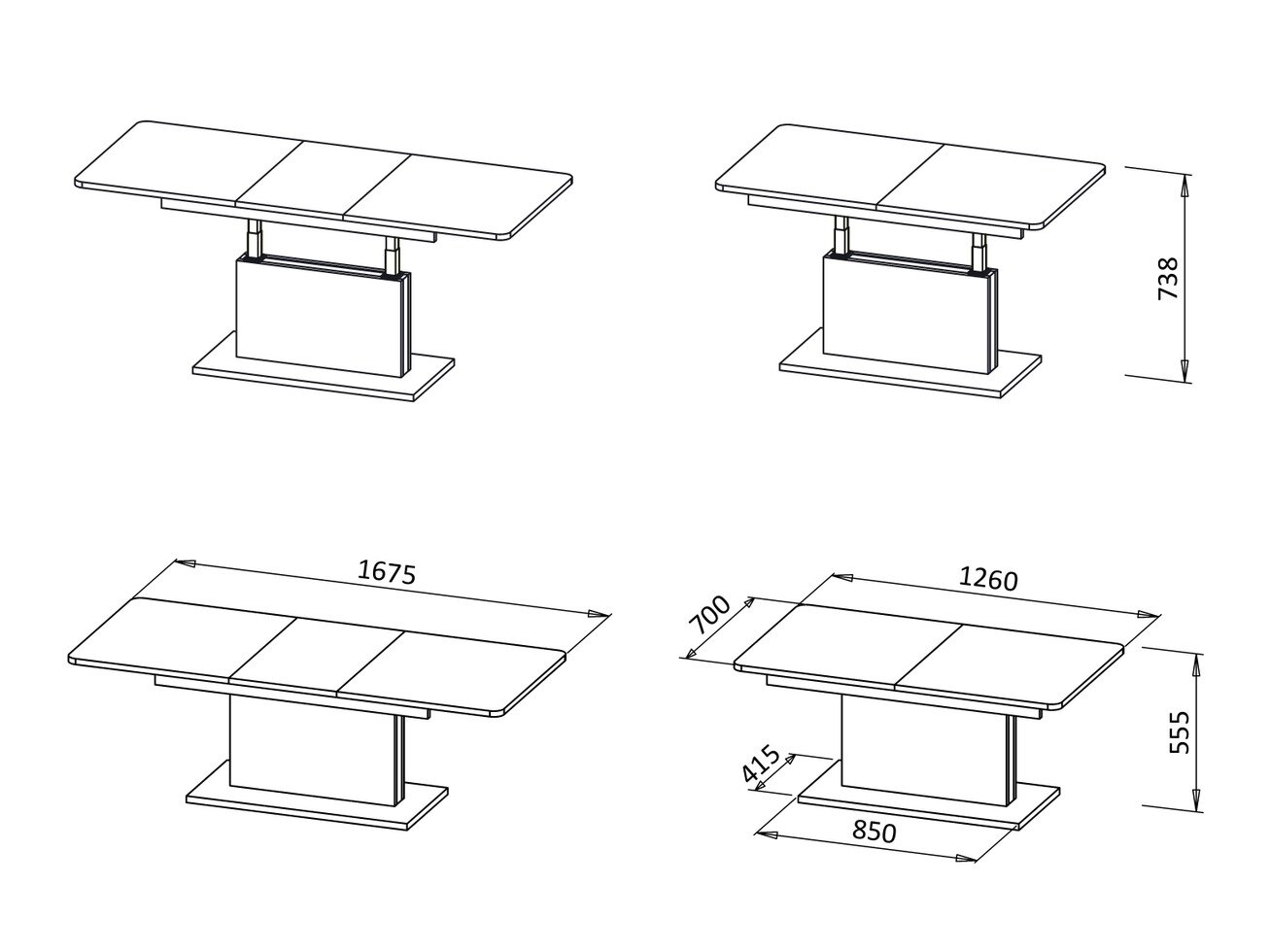 Transformer sofabord Houston 1253 (Kashmir)