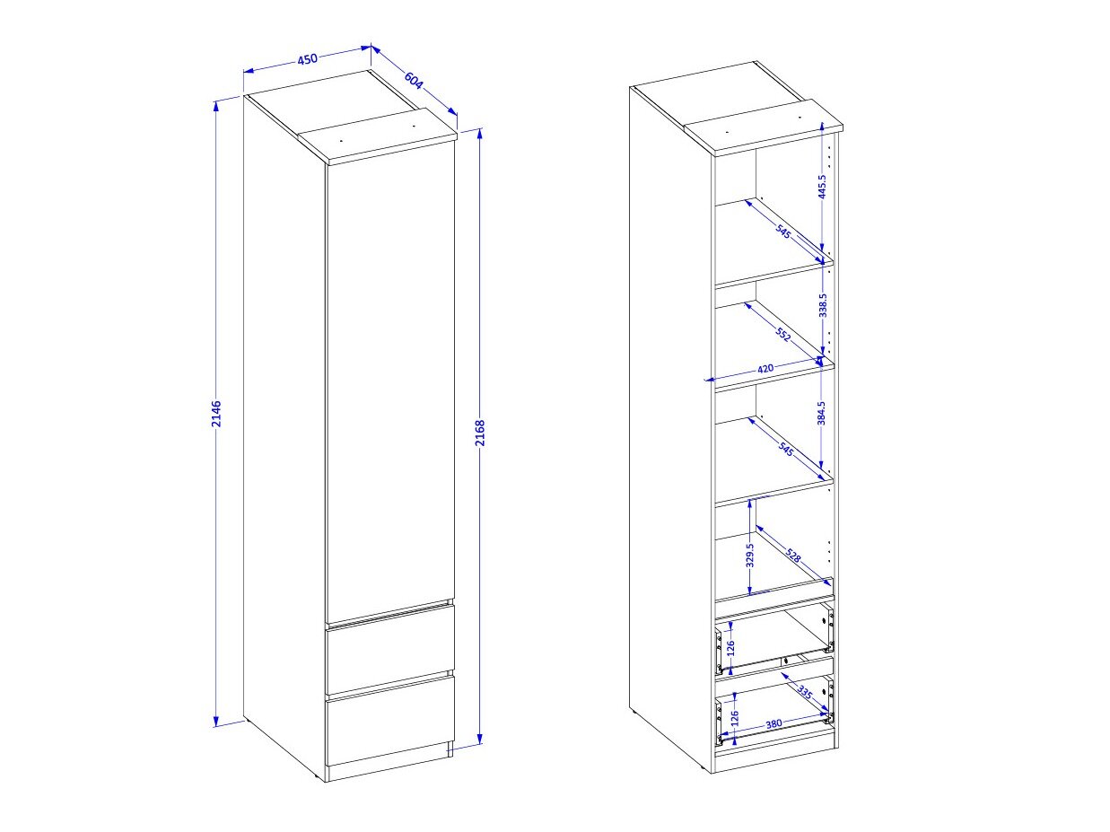 Garderobeskab Nolcala 119 (Egetræ + Beige)