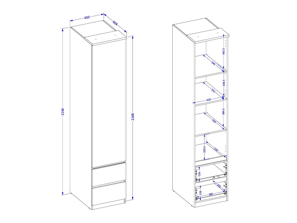 Garderobeskab Nolcala 119 (Egetræ + Eukalyptus)
