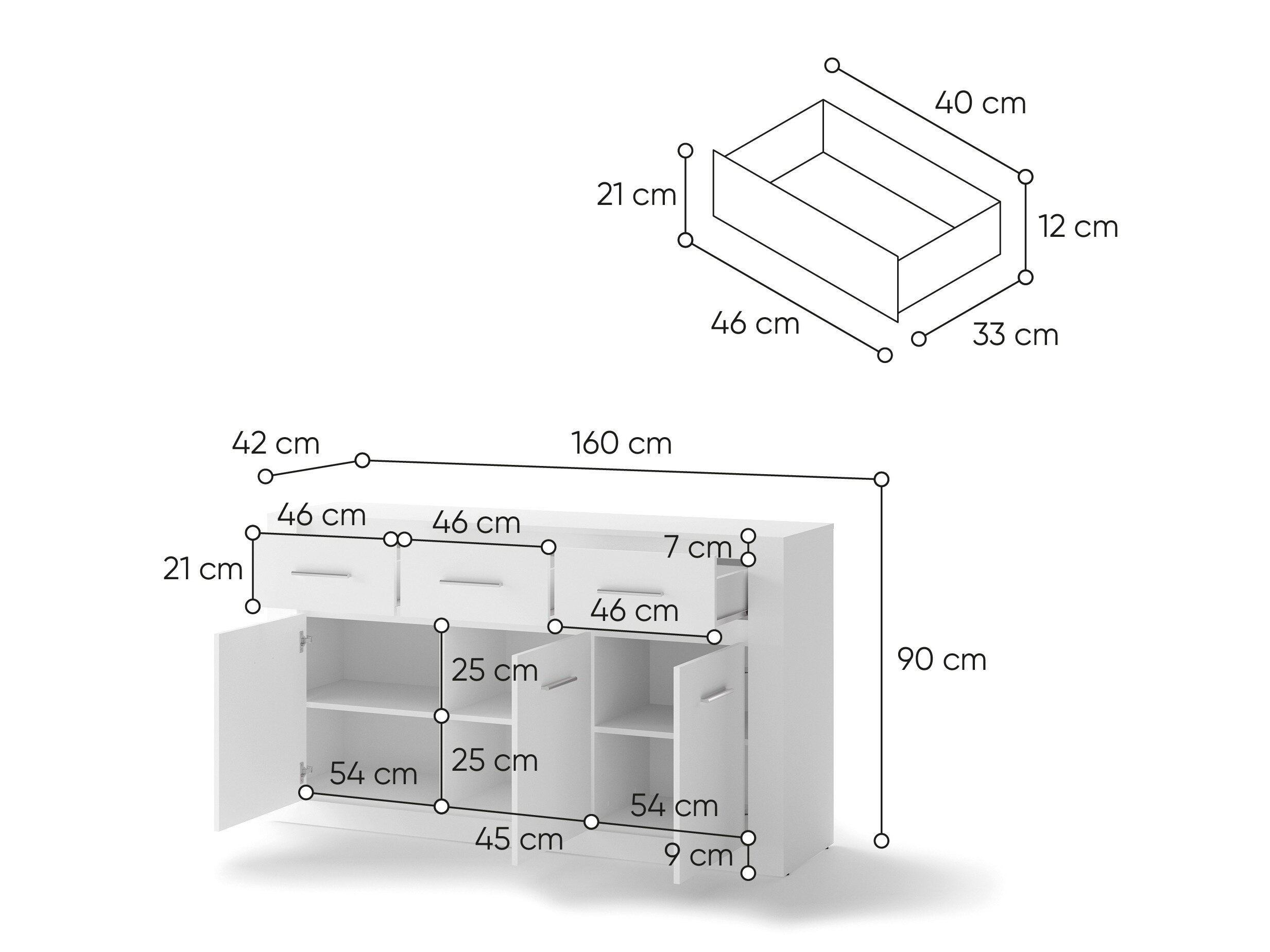 Ladekast Cirdelu 109 (Wit)
