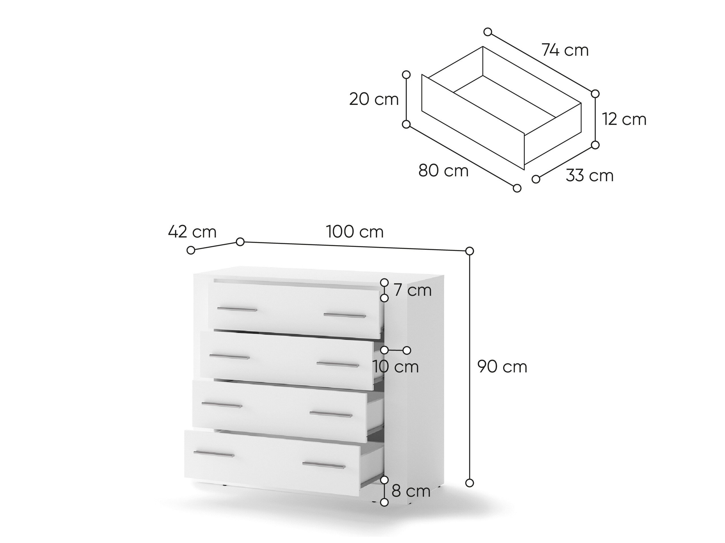Ladekast Cirdelu 110 (Wit)