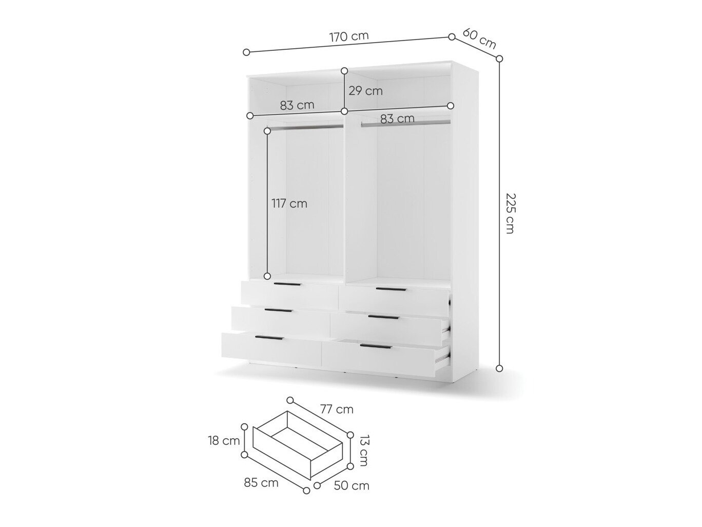 Garderobeskab Fresno 182 (Beige)