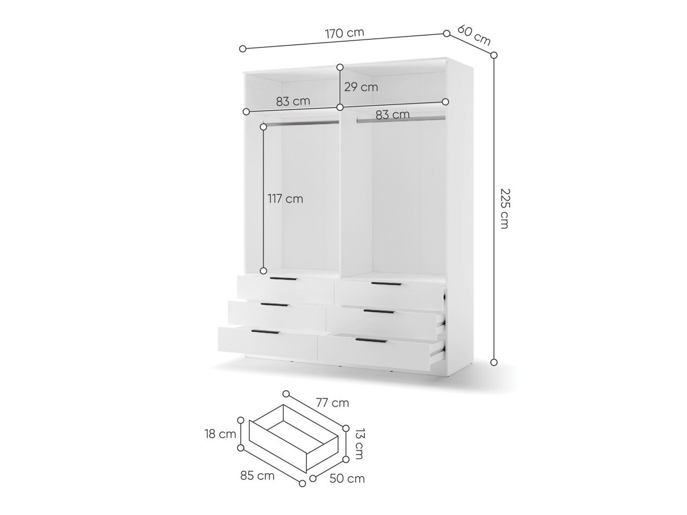 Garderobeskab Fresno 182 (Beige)