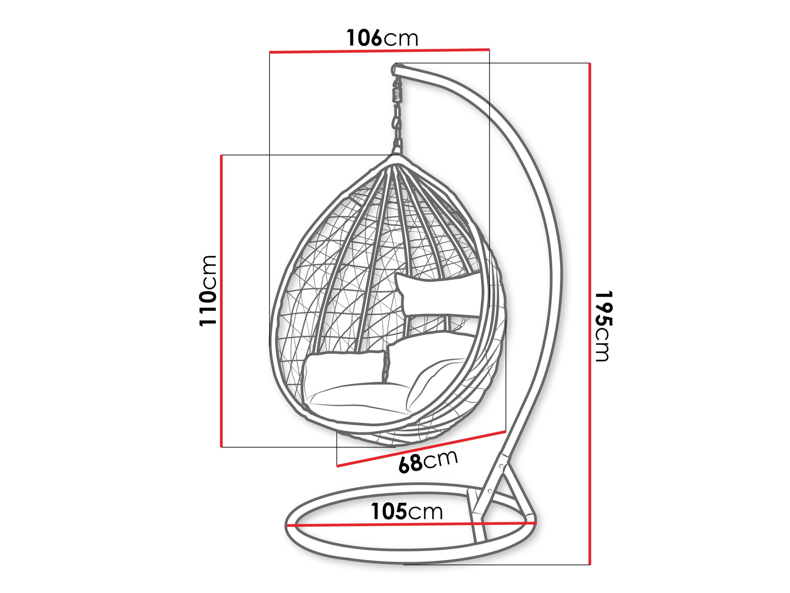 Hængestol Miramar 137 (Grå + Lys grå)