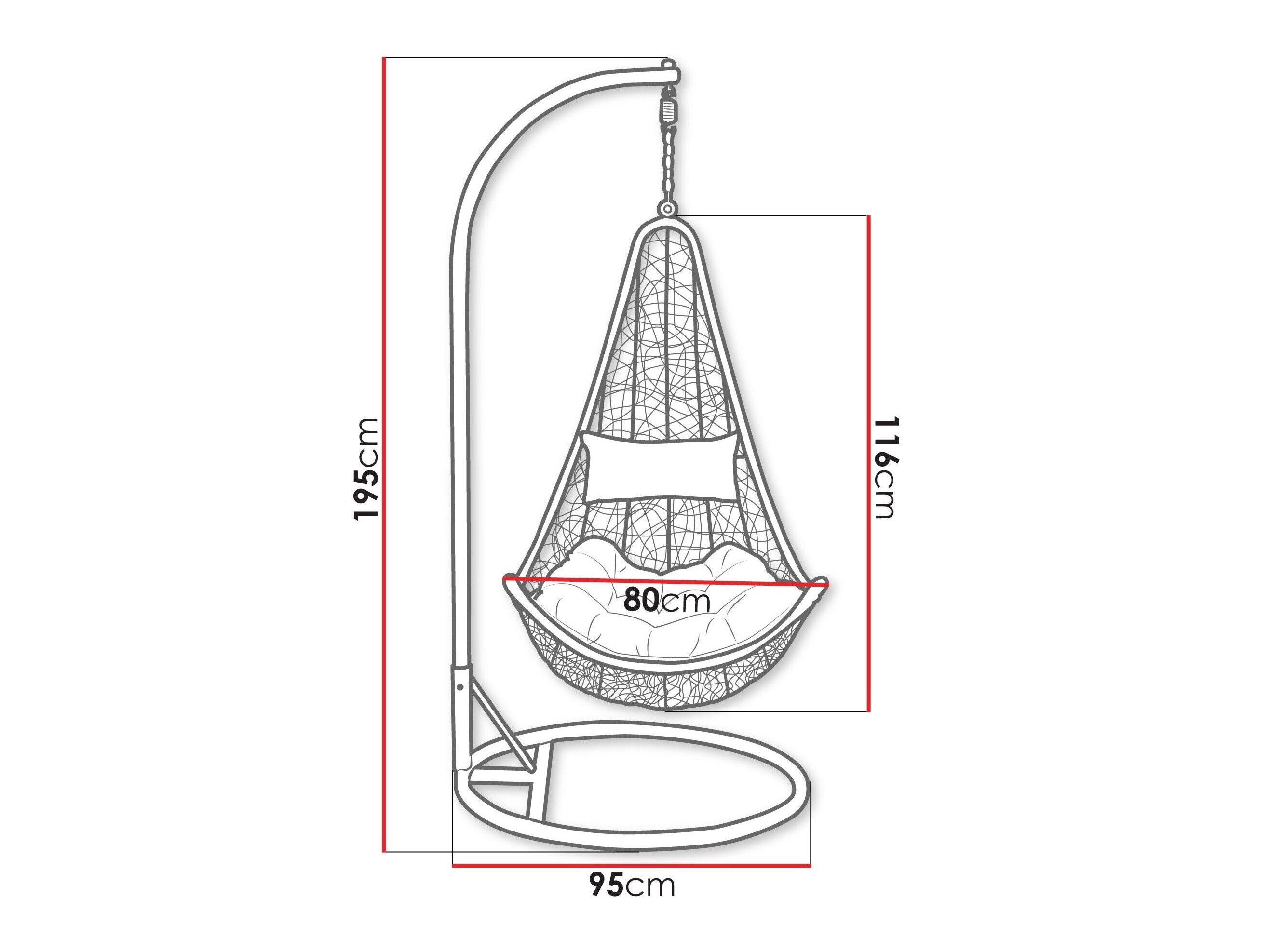Hangende stoel Comfivo Figae (Grijs)