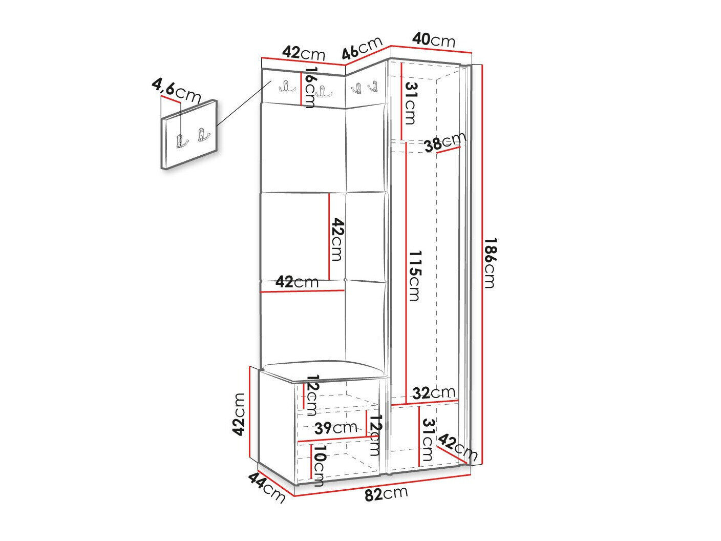 Gangmeubelset Hartford 382 (Zwart)