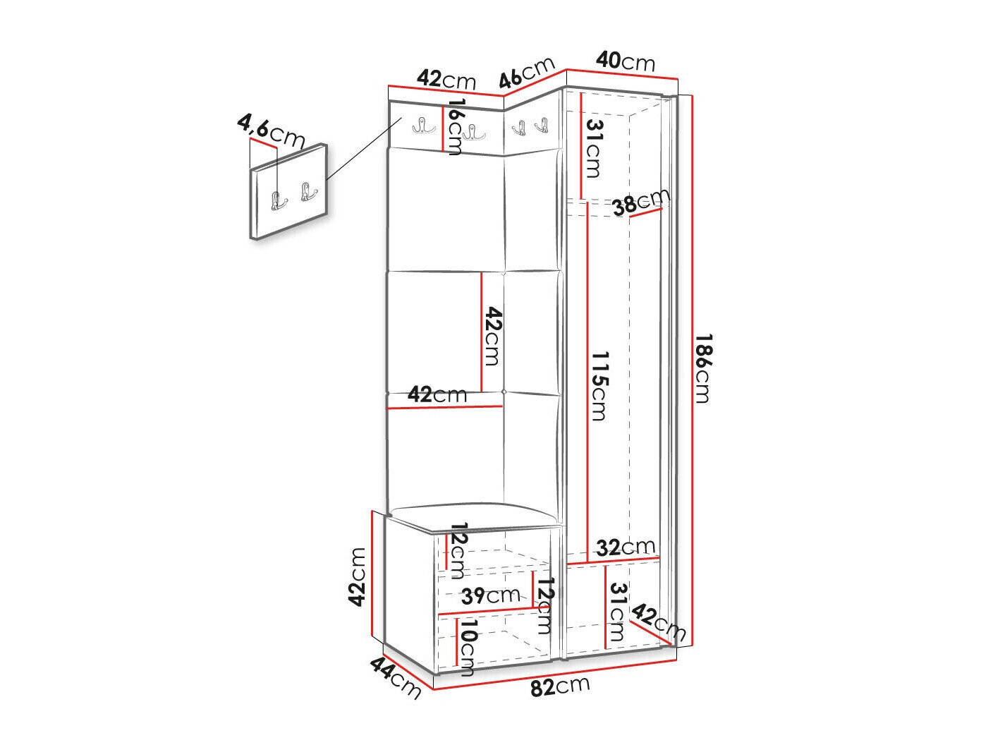 Gangmeubelset Hartford 382 (Zwart)