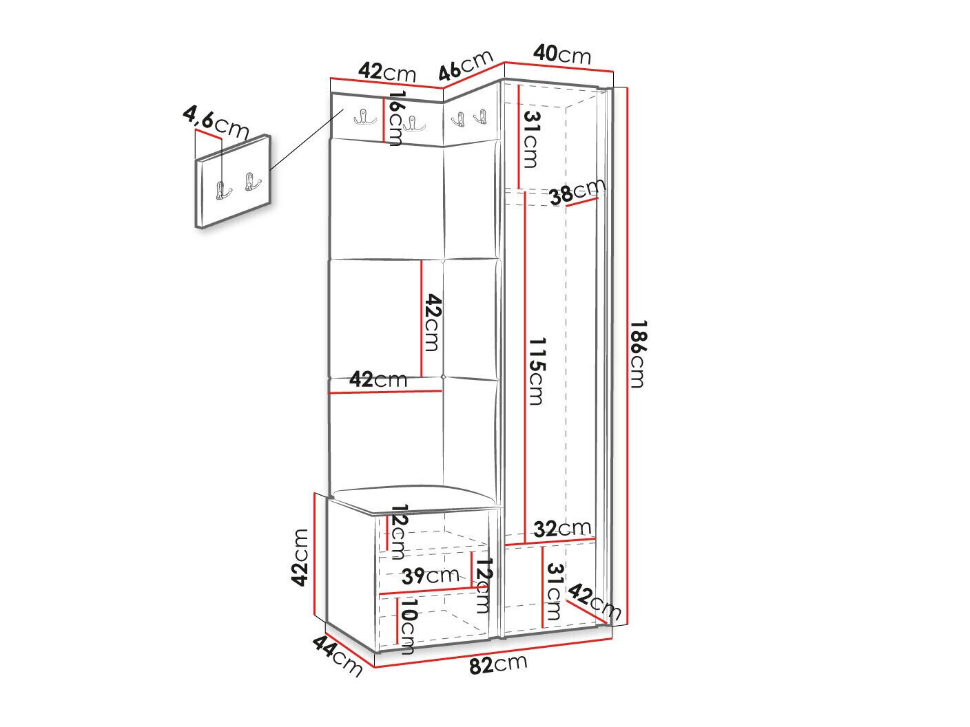 Gangmeubelset Hartford 382 (Zwart)