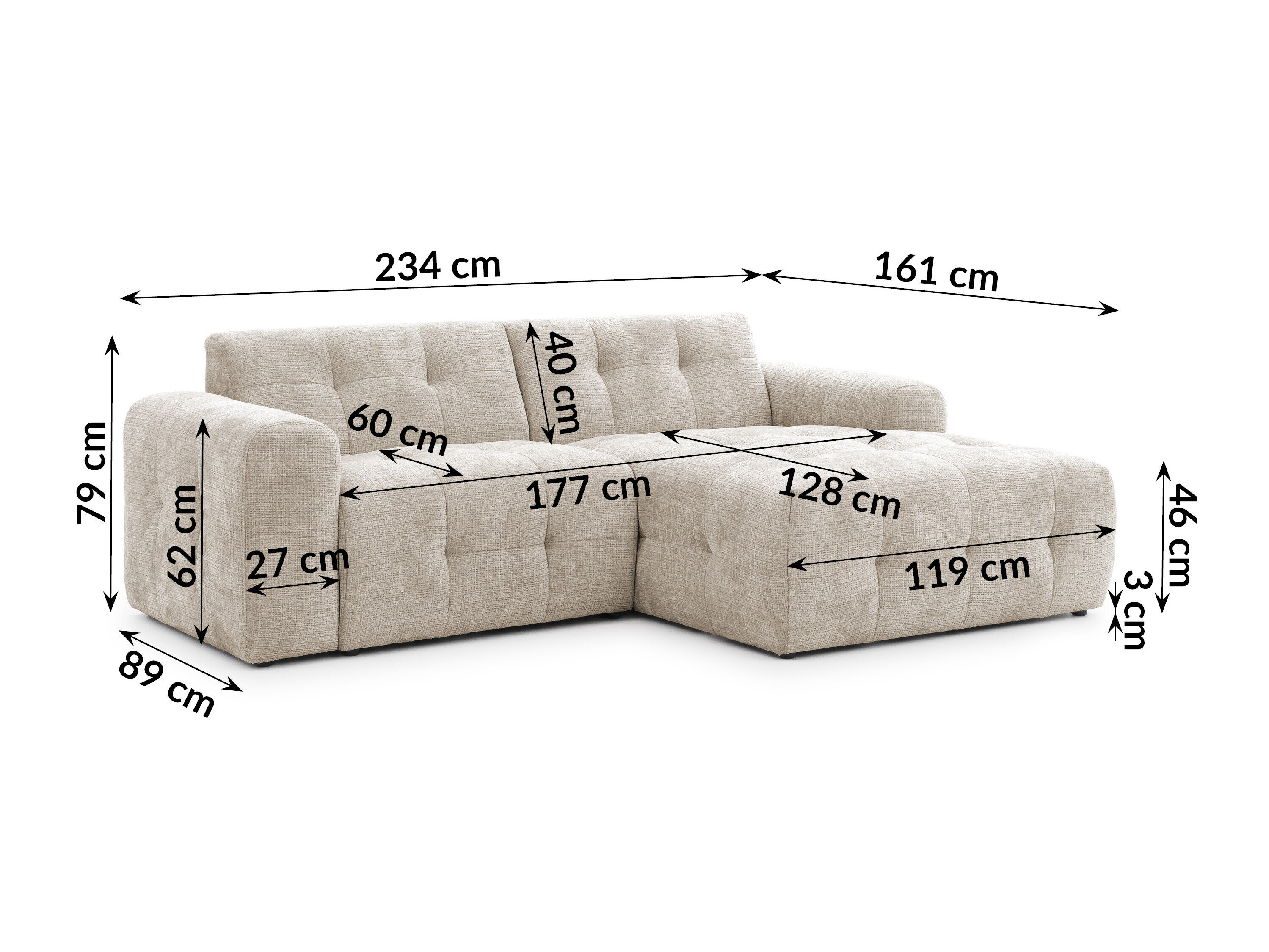 Hoekbank Rocklin 179 (Cremona 14)