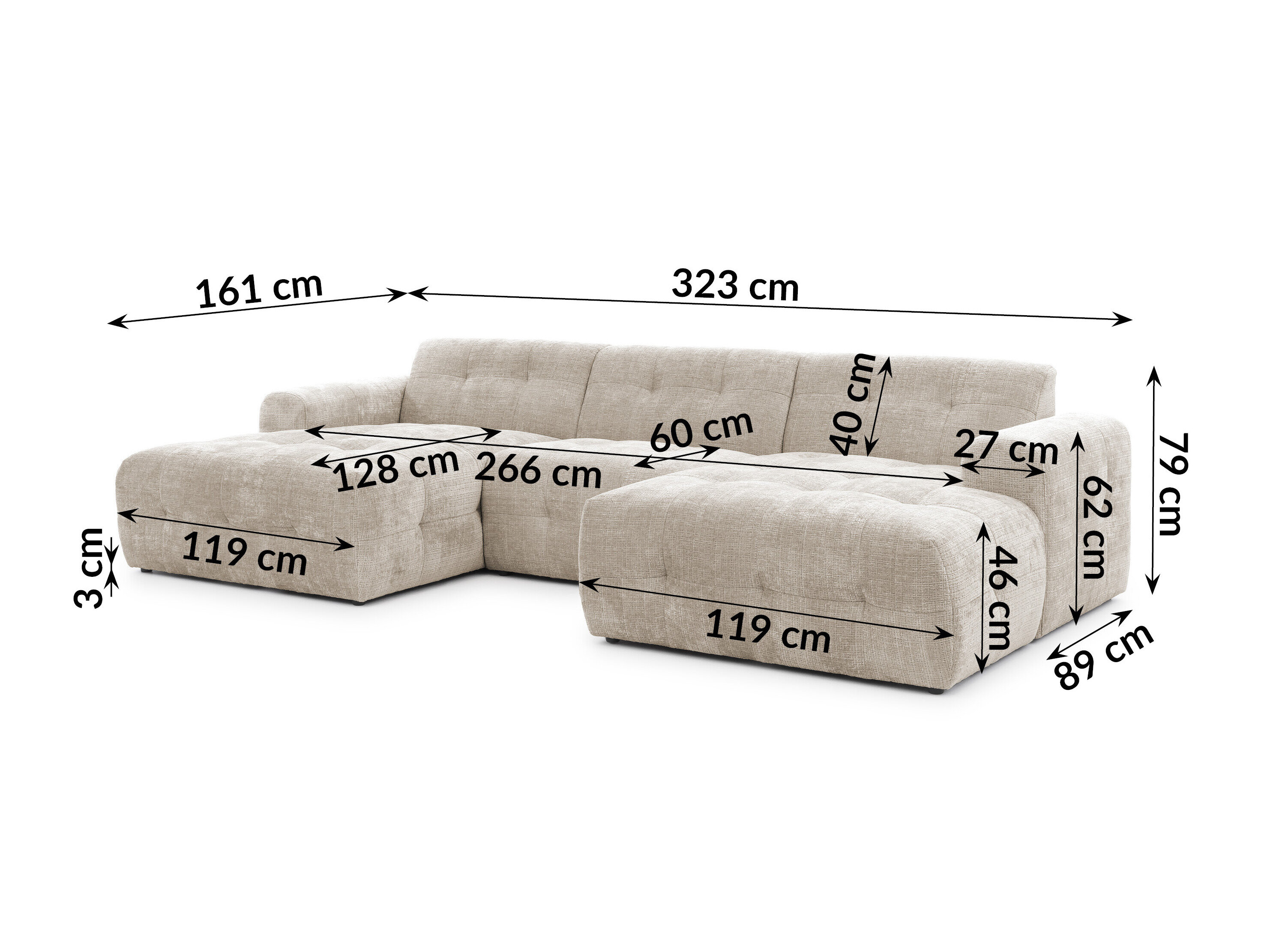 Hoekbank Rocklin 181 (Cremona 14)
