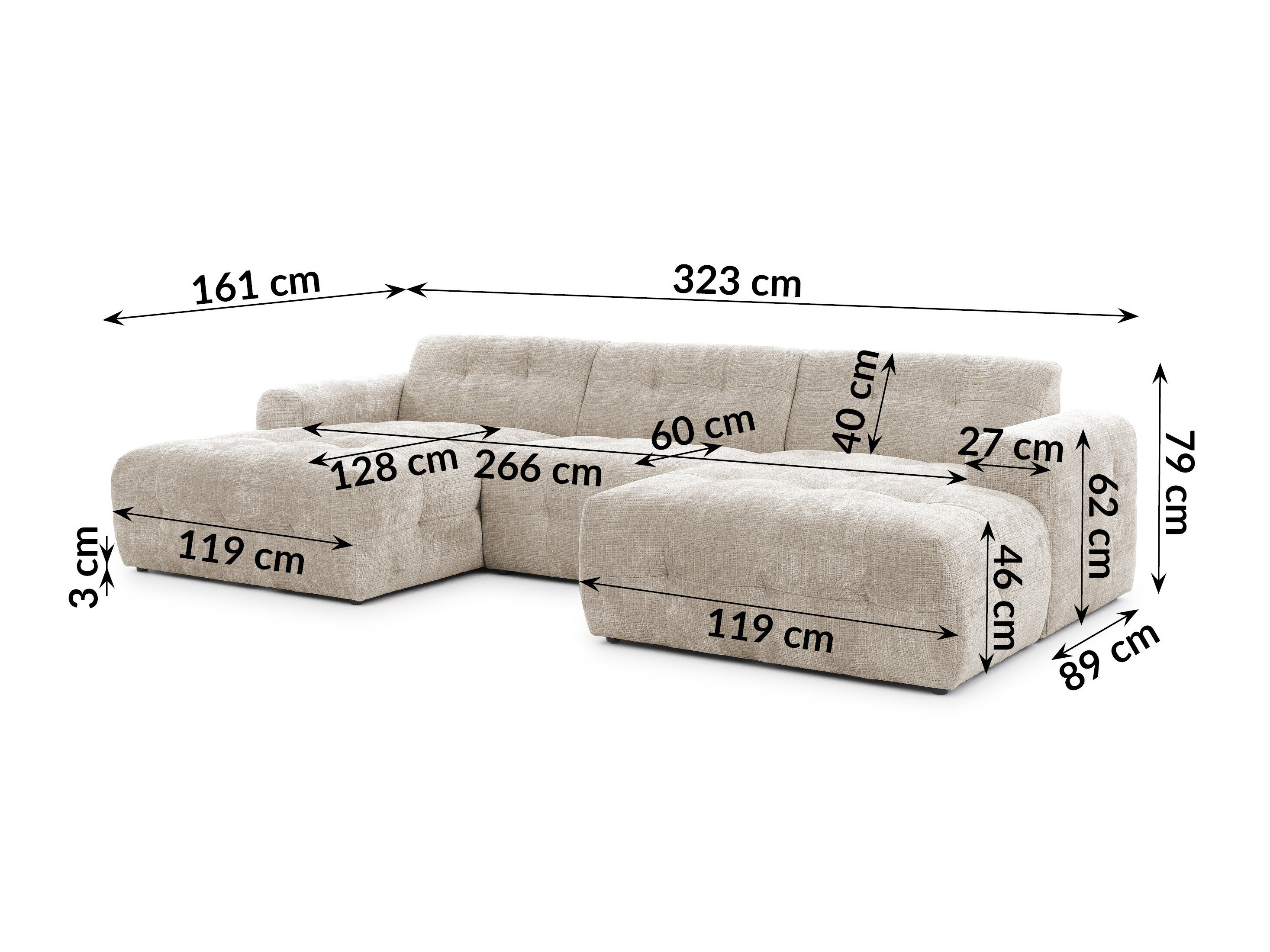 Gestoffeerde meubelset Rocklin 185 (Cremona 14)