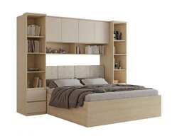 Schlafzimmer-Set Nolcala 124 (Eichenholzoptik + Beige)