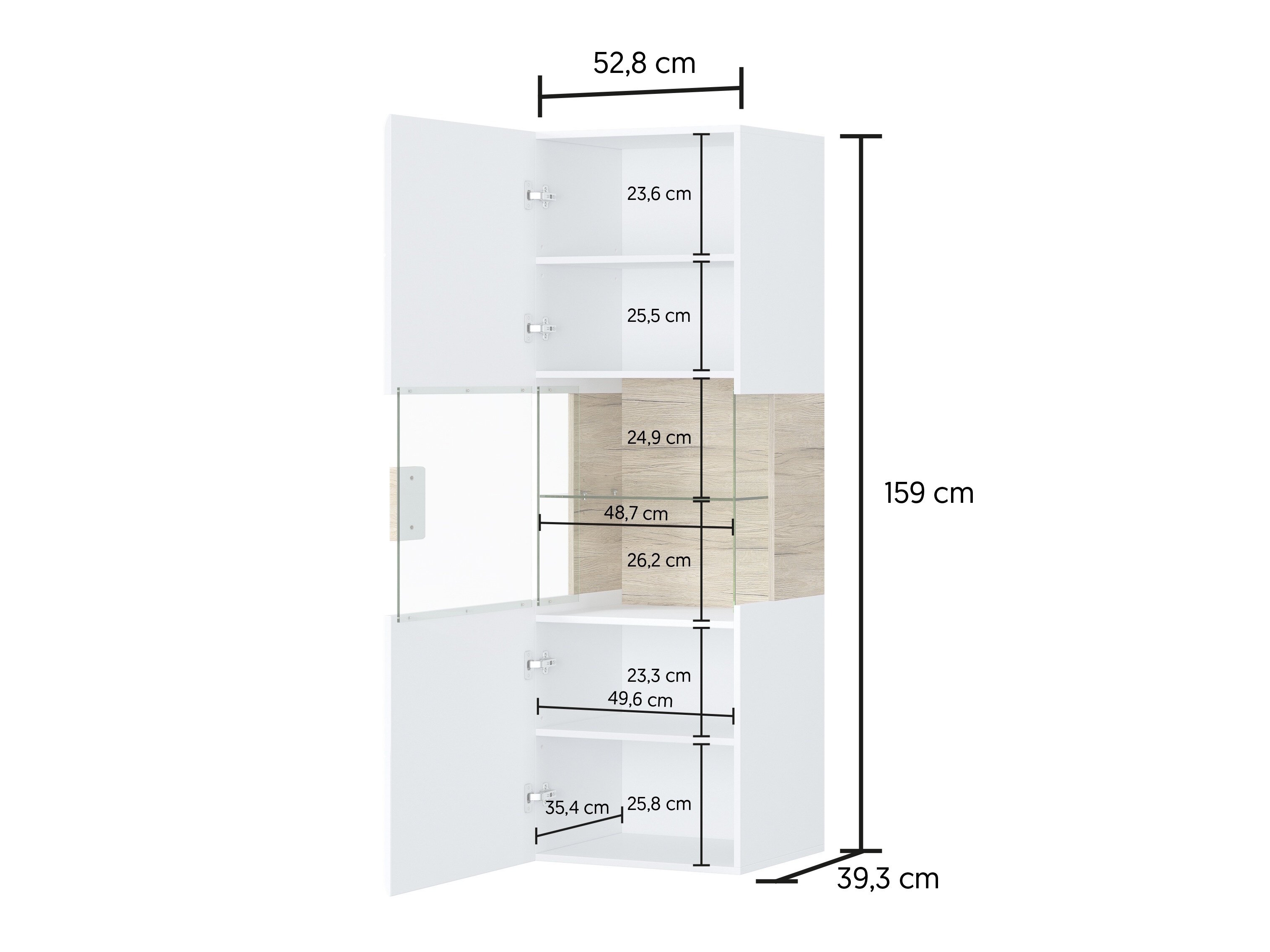 Vægreol Torsone 109 (Hvid + Glansfuld hvid + San remo eg)