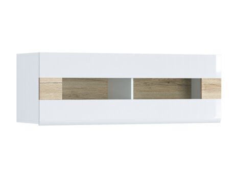 Vægskab Torsone 116 (Hvid + Glansfuld hvid + San remo eg)