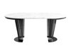 Tafel Oswego 179 (Zwart + Wit marmer)